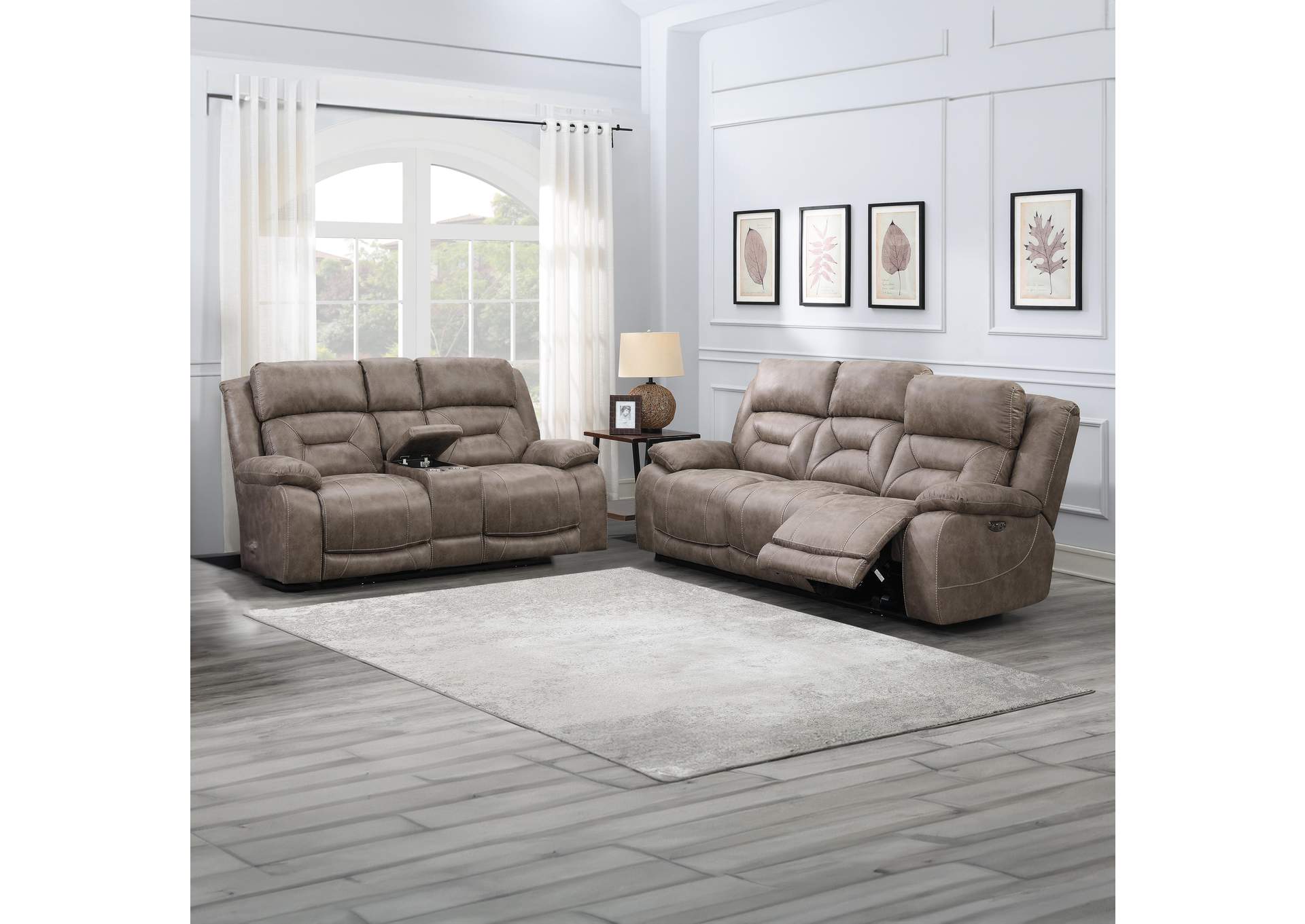 Aria Sand 2-Piece Power Reclining Living Room Set image 1