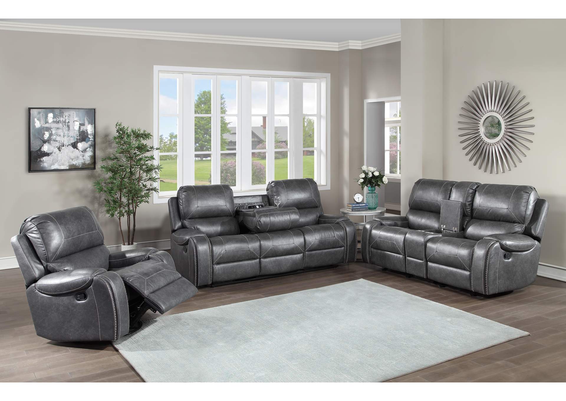 Keily Gray 3-Piece Reclining Living Room Set image 1