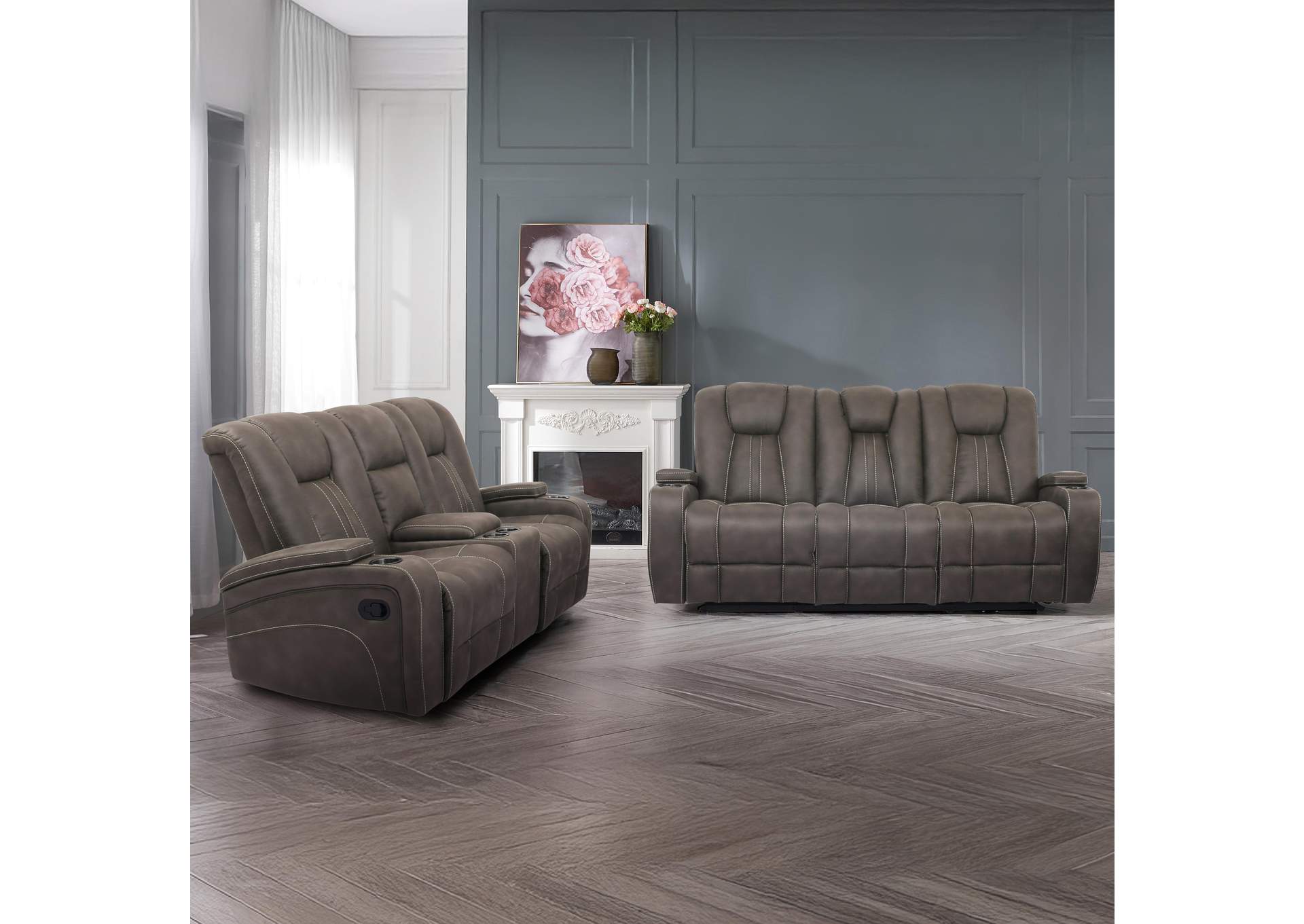Marlow Sand 2-Piece Reclining Living Room Set image 1