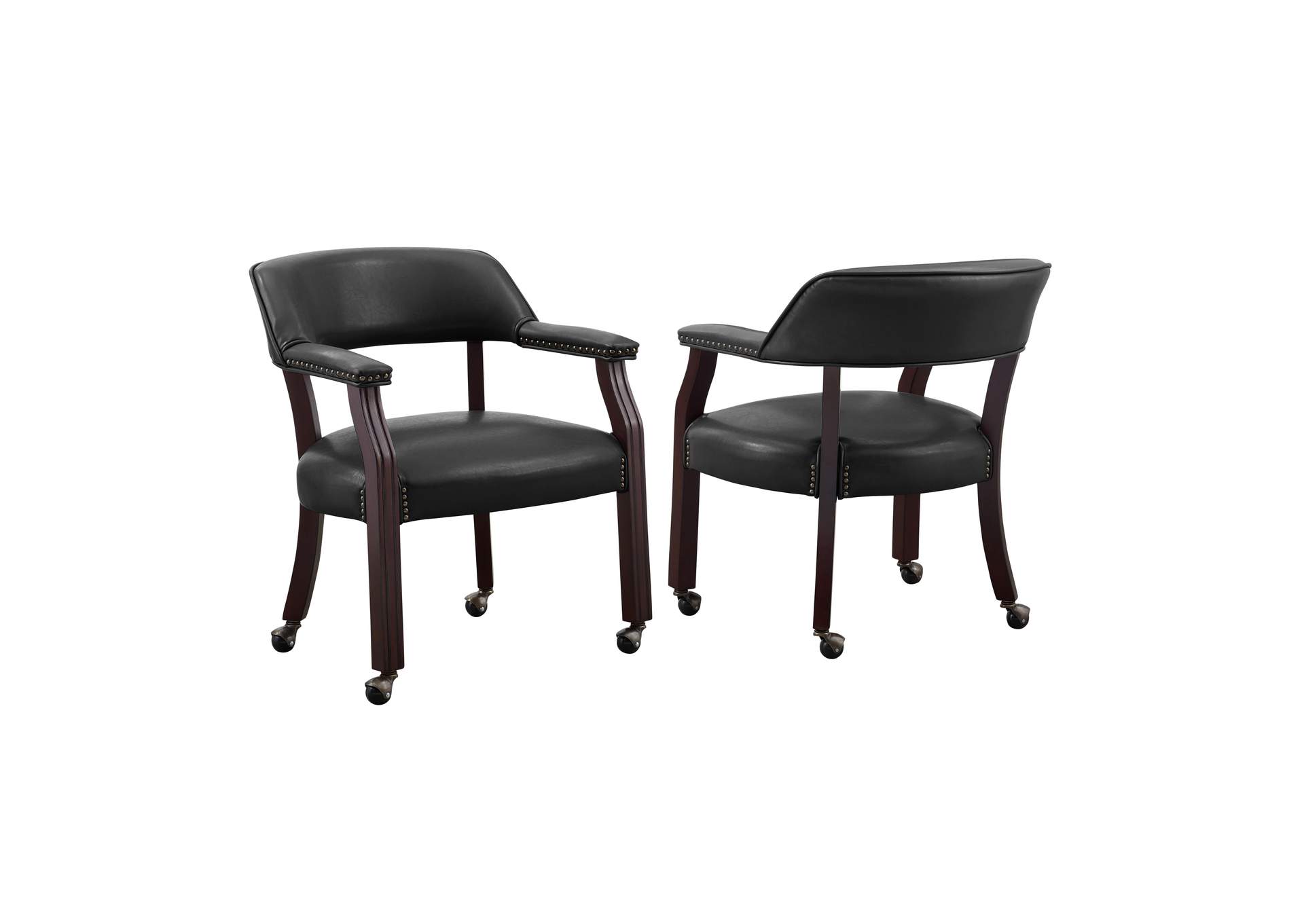 Tournament Black Arm Chair with Casters image 1