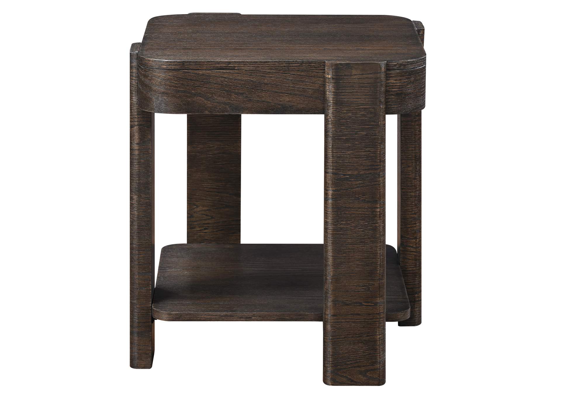 Salina Espresso Square End Table image 1