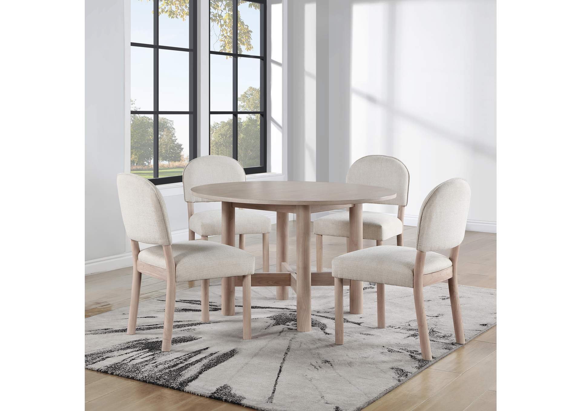 Gabby 48-Inch Round 5-Piece Dining Set - Round Table, 4 Side Chairs image 1