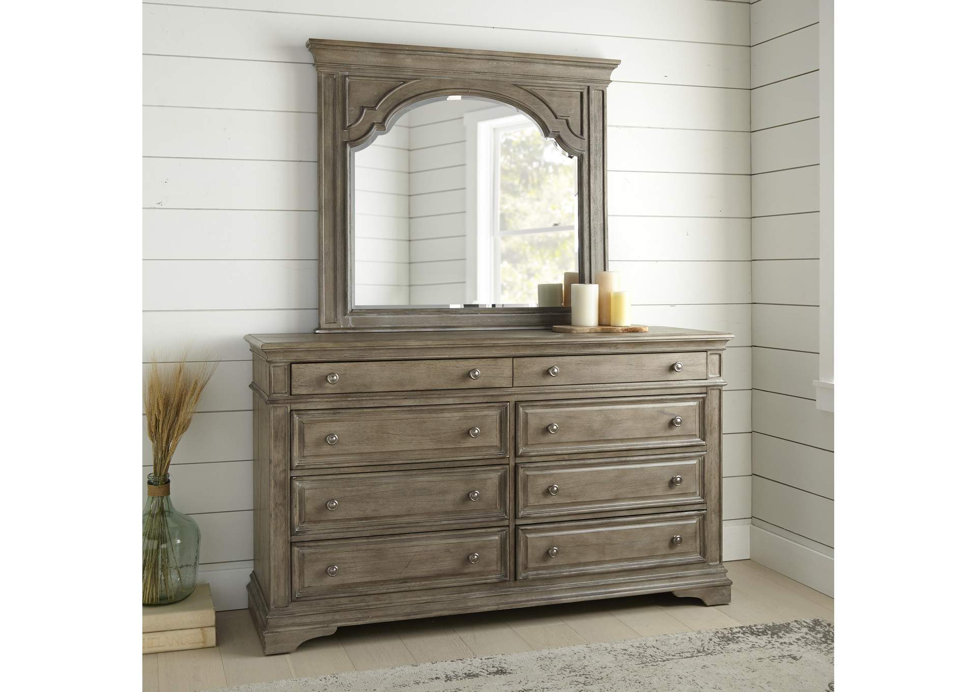 Highland Park Dresser and Mirror Driftwood image 3