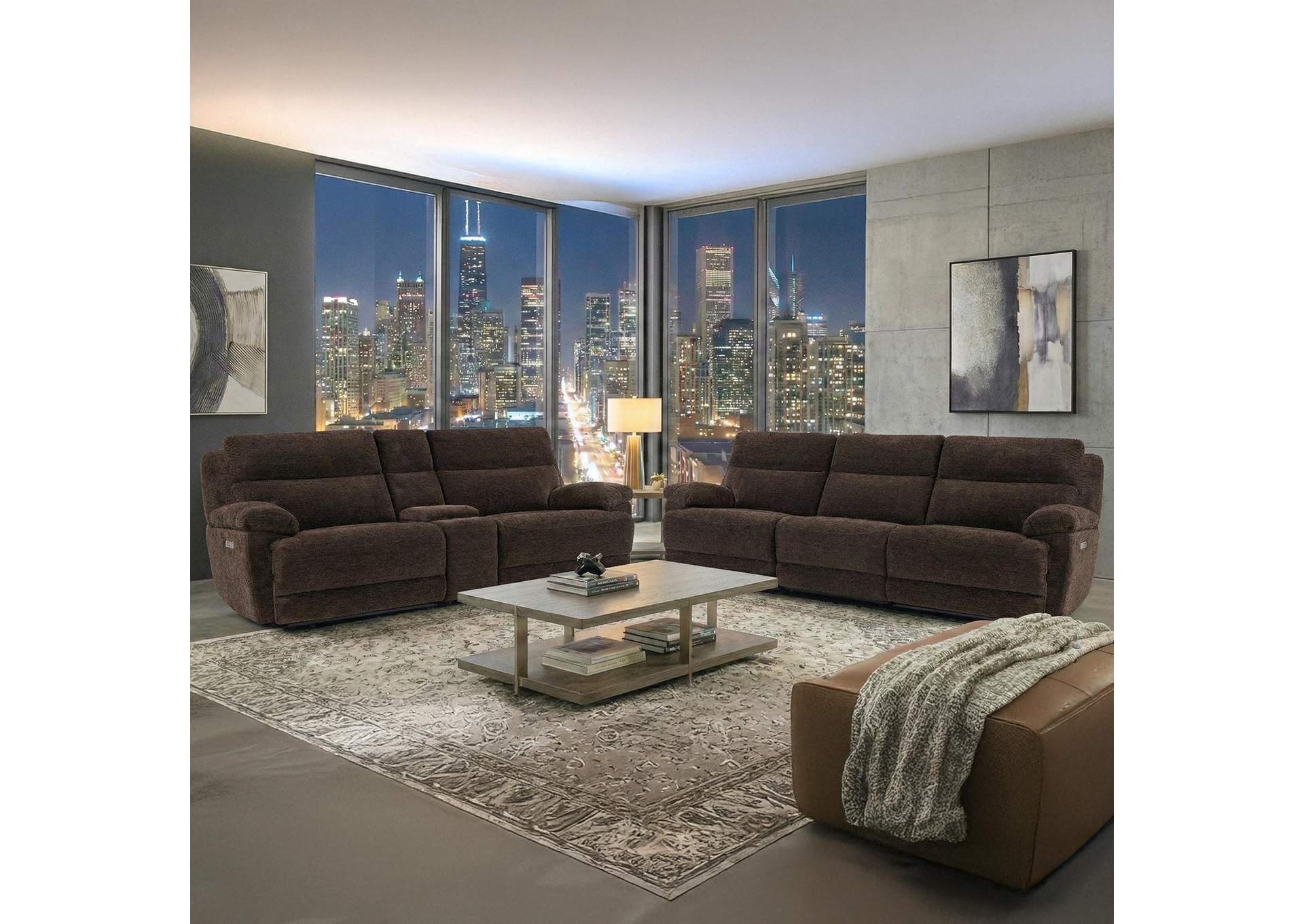 Gatlin Brown 2-Piece Power Reclining Living Room Set image 1