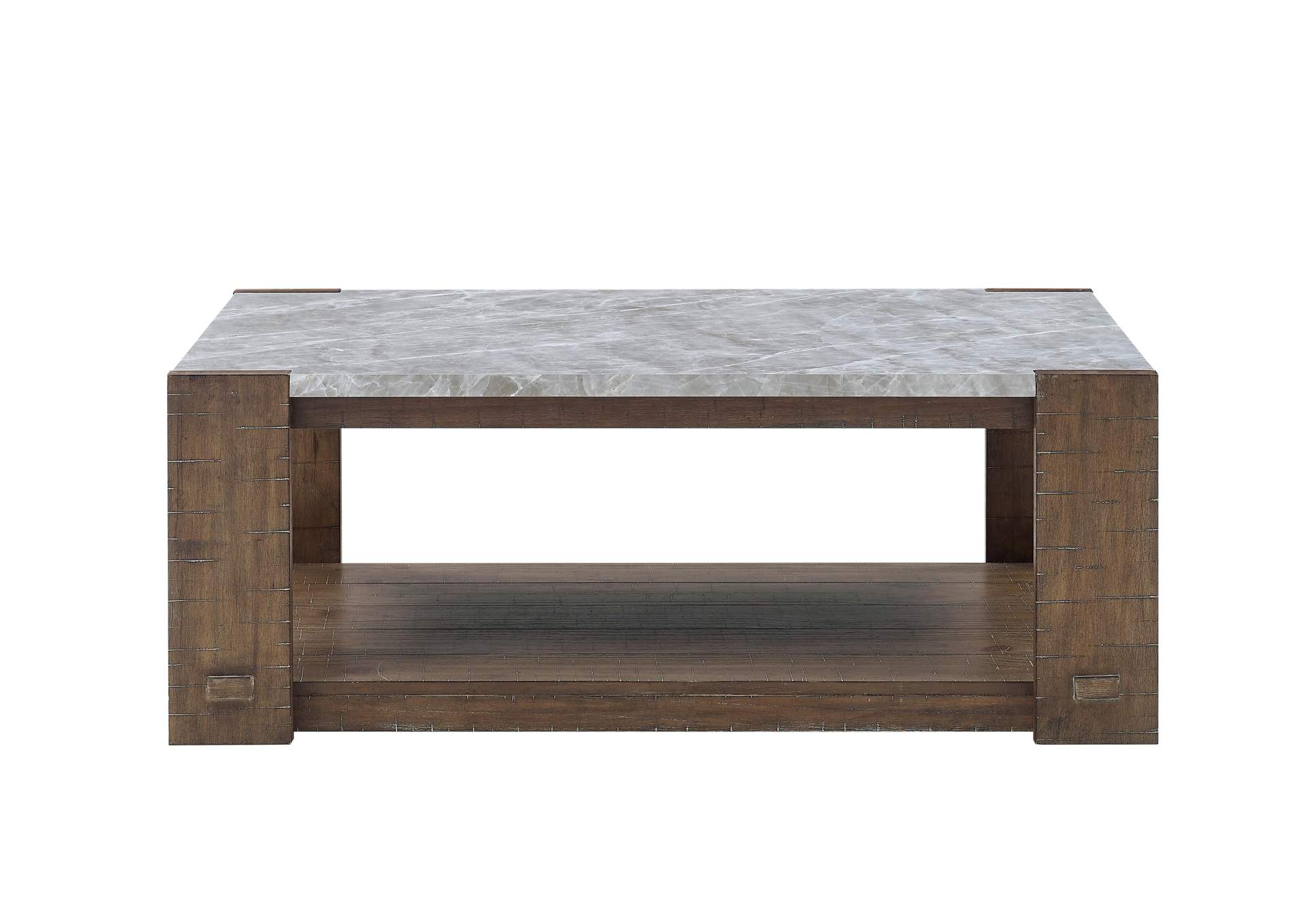 Libby Sintered Stone Coffee Table with Casters image 1