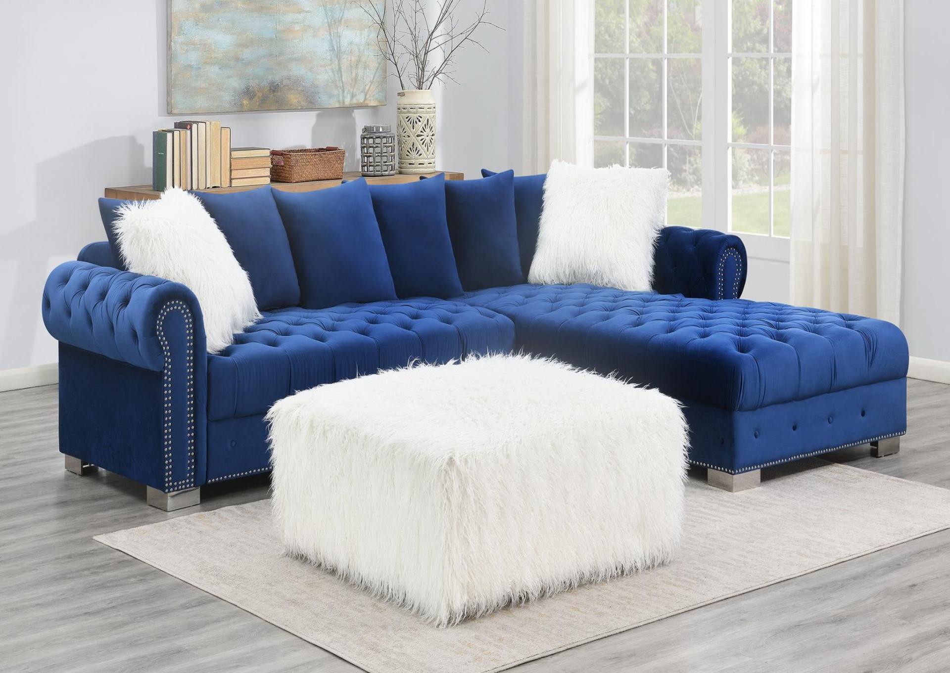 NAVY BLUE 2 PC SECTIONAL image 1