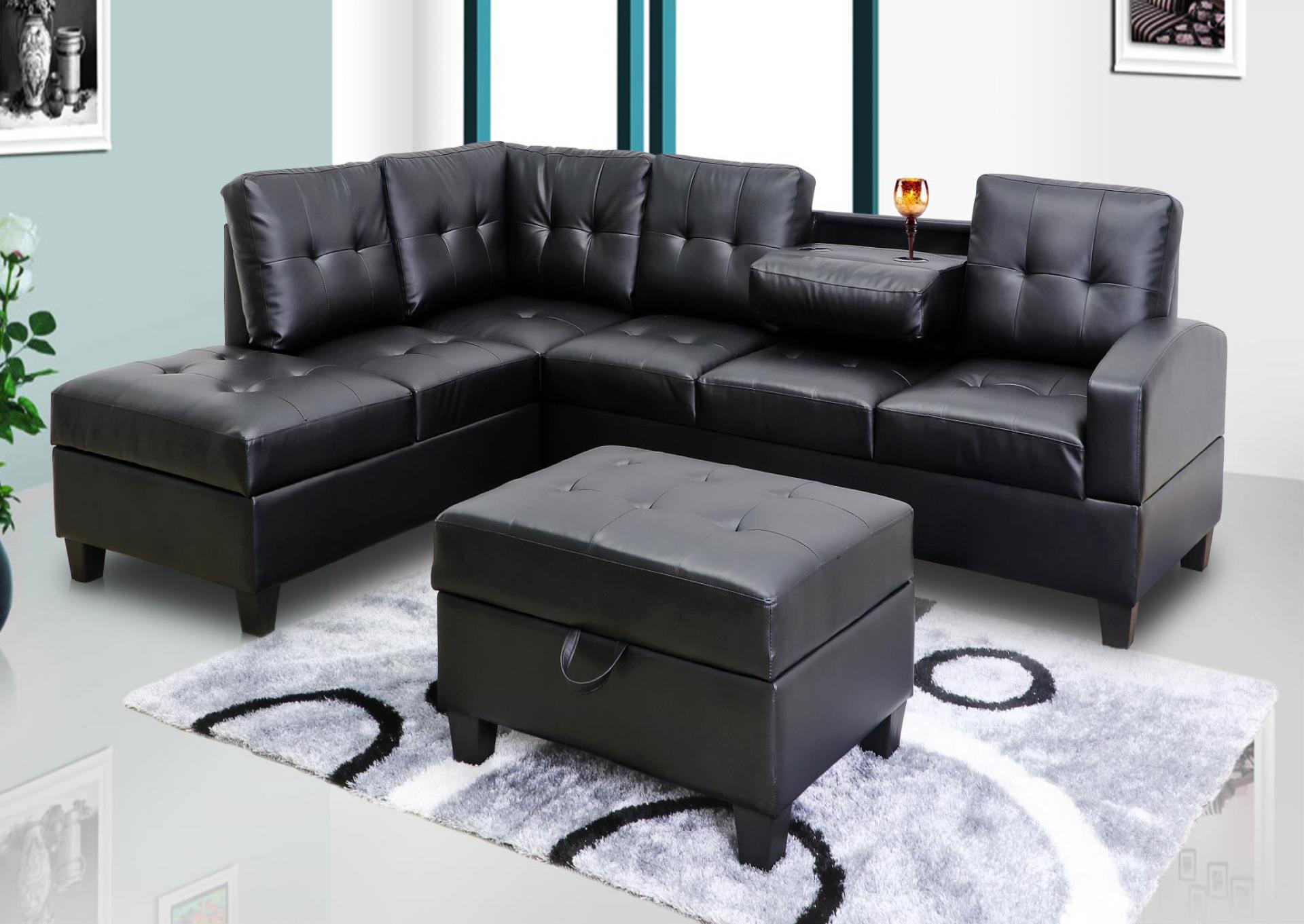BLACK OTTOMAN image 1