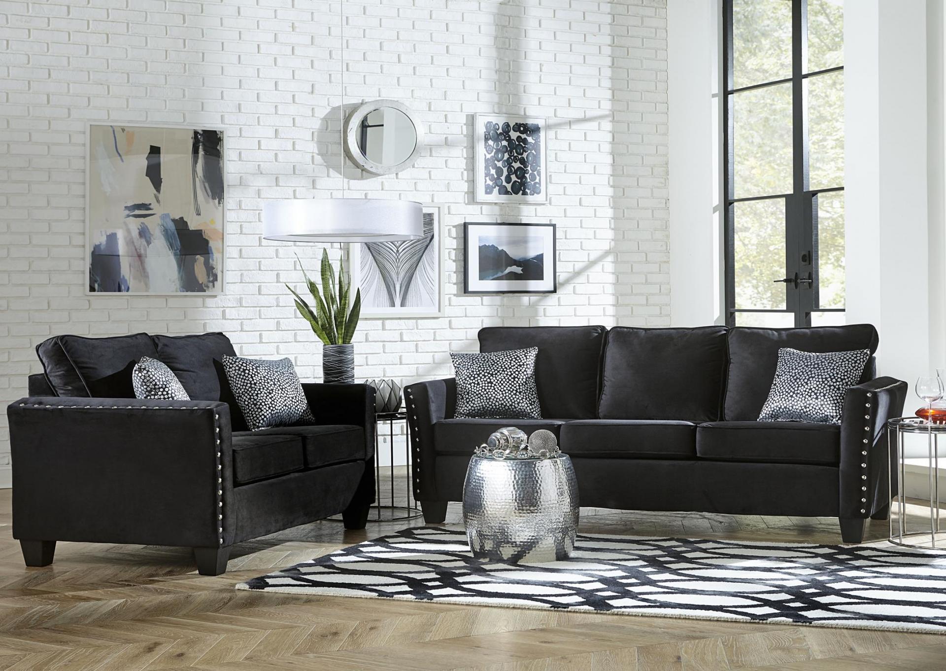JET BLACK LOVESEAT image 1