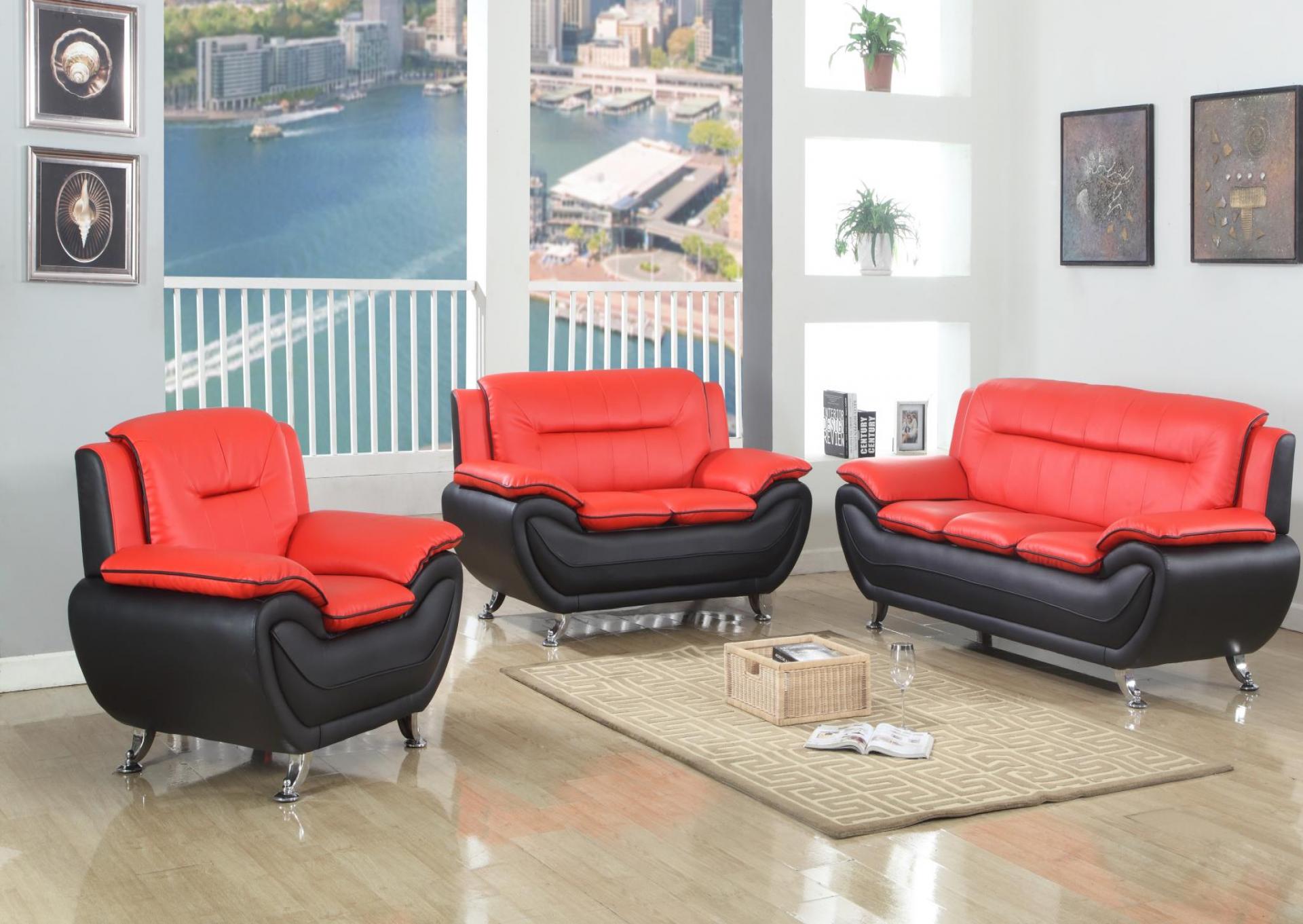 	RED PU CHAIR image 1