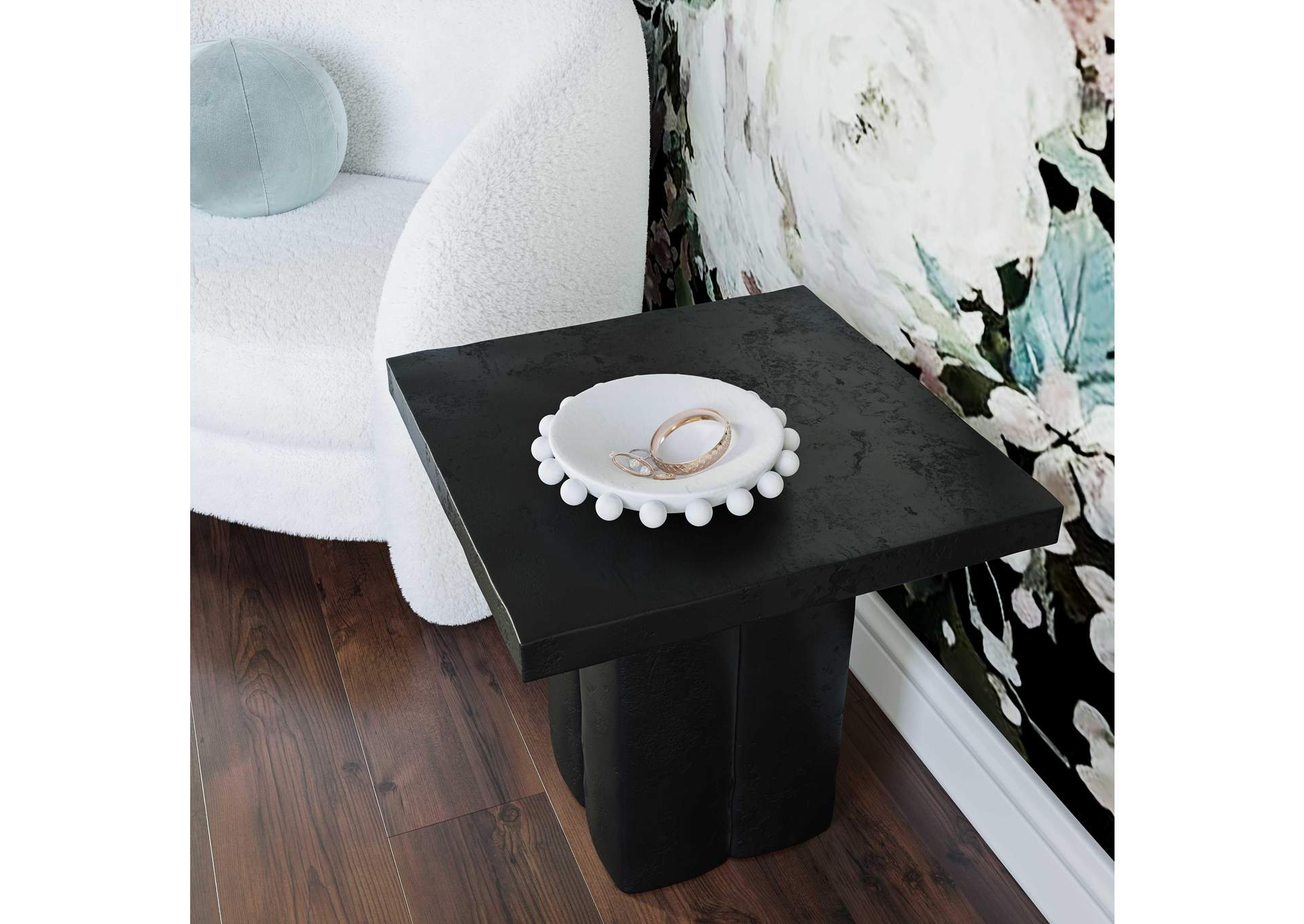 Kayla Black Concrete Side Table image 3