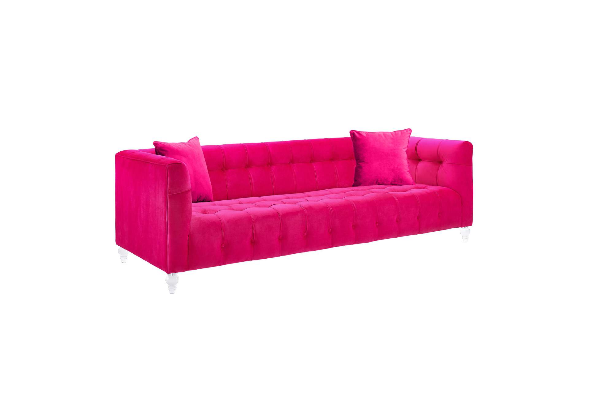 Bea Hot Pink Velvet Sofa image 5