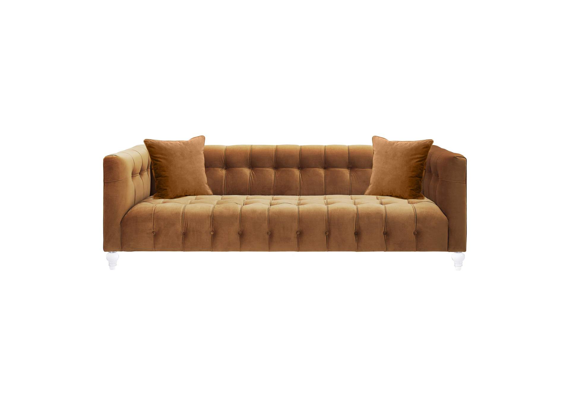 Bea Cognac Velvet Sofa image 3