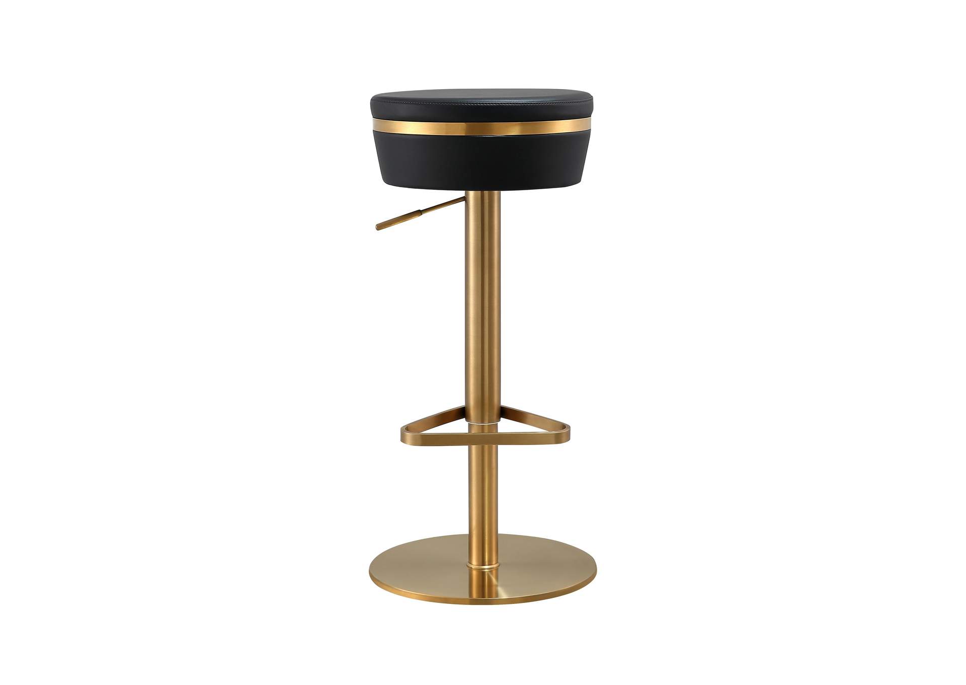 Astro Black Performance Vegan Leather and Gold Adjustable Stool image 3
