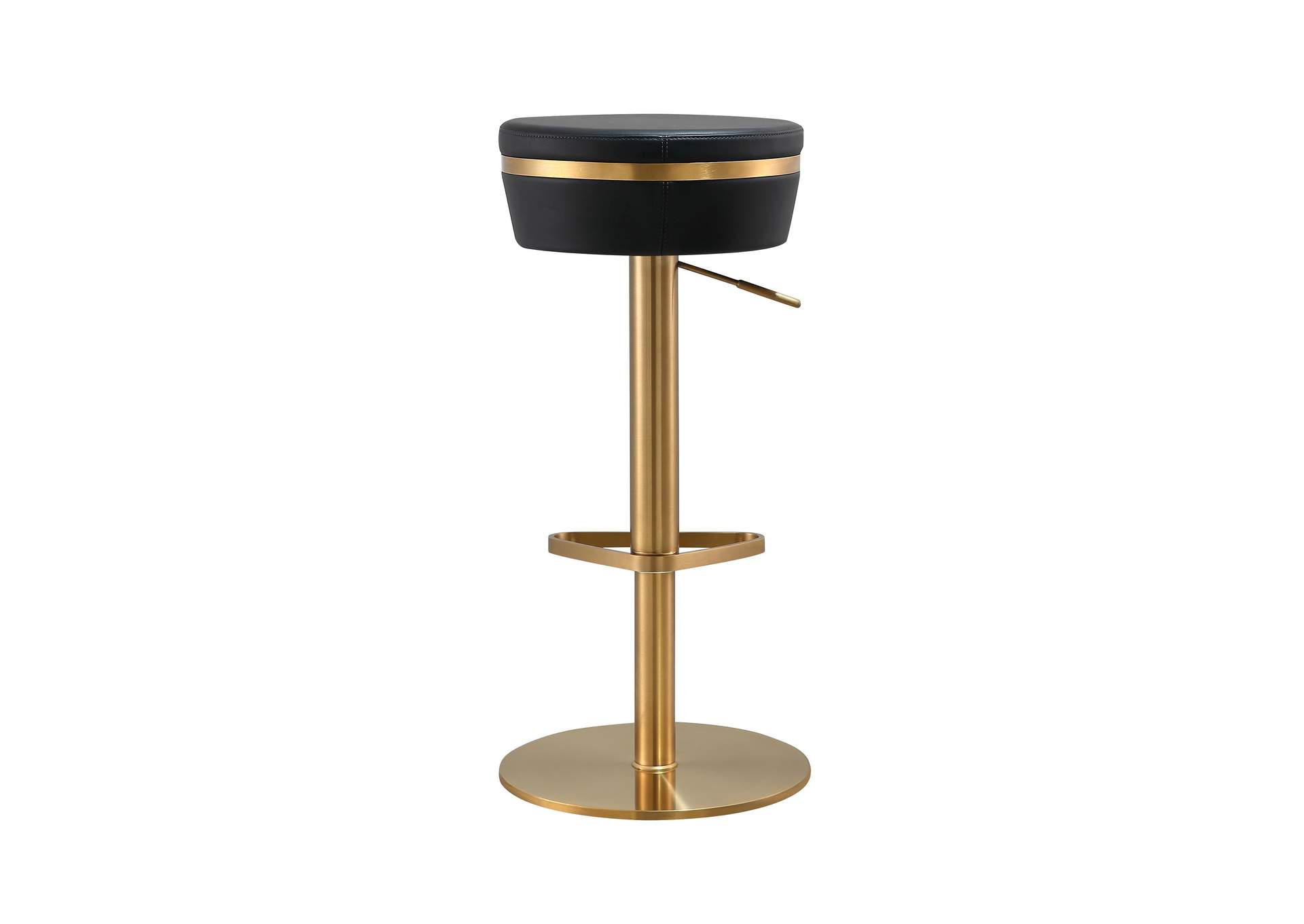 Astro Black Performance Vegan Leather and Gold Adjustable Stool image 4