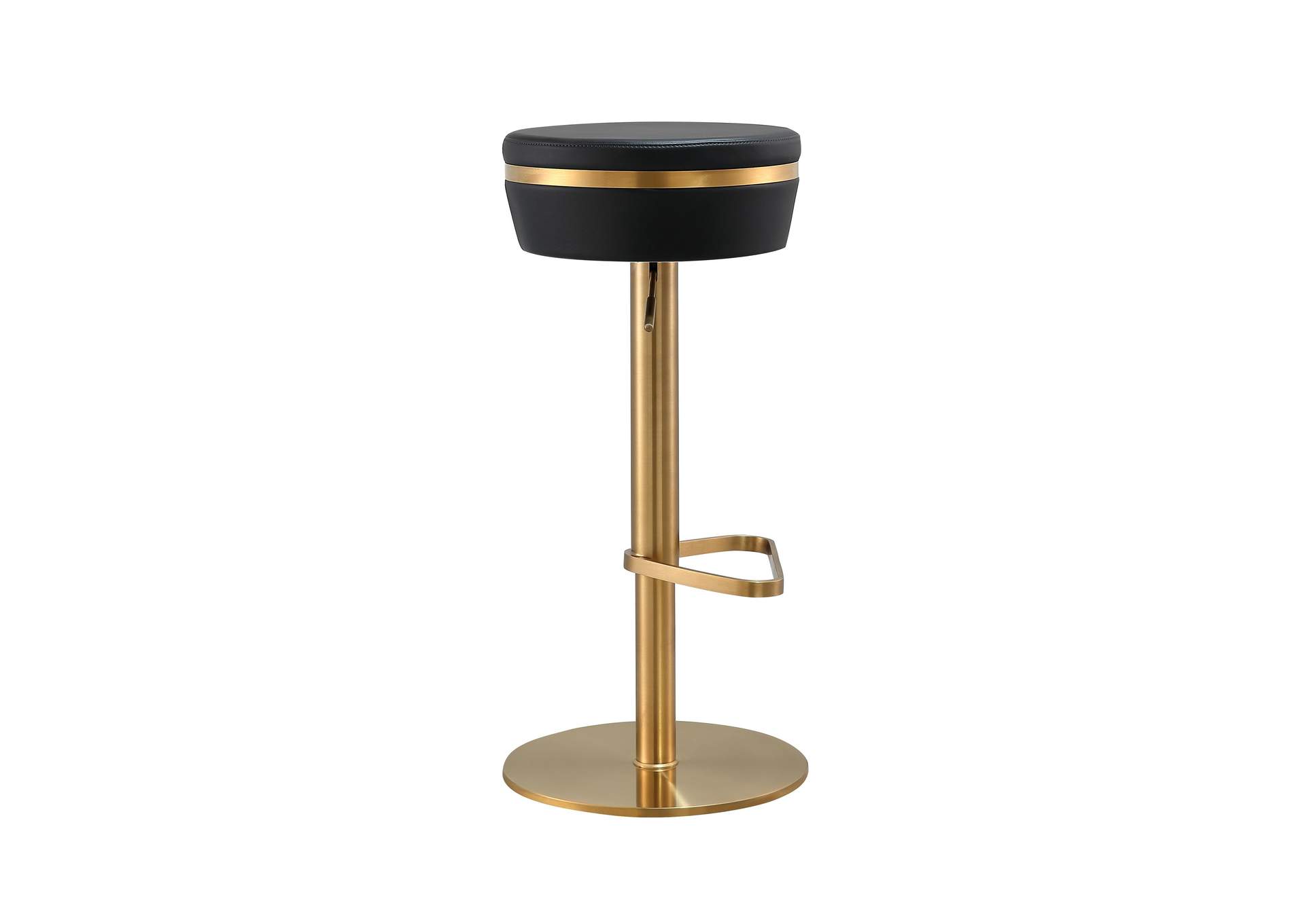 Astro Black Performance Vegan Leather and Gold Adjustable Stool image 5
