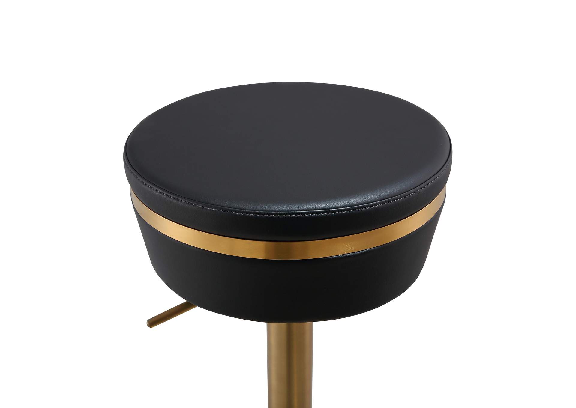 Astro Black Performance Vegan Leather and Gold Adjustable Stool image 6