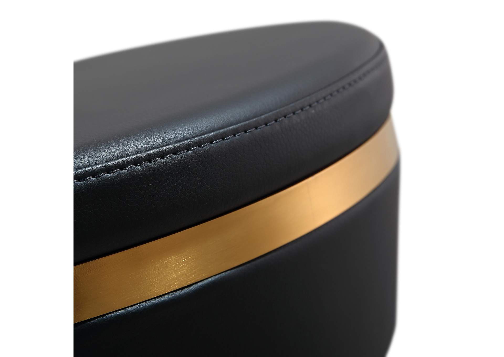Astro Black Performance Vegan Leather and Gold Adjustable Stool image 7
