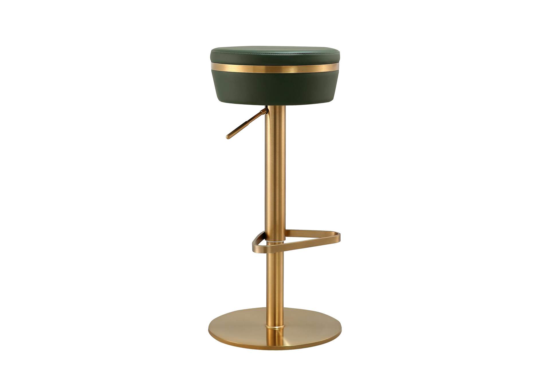 Astro Malachite Green Performance Vegan Leather and Gold Adjustable Stool image 1