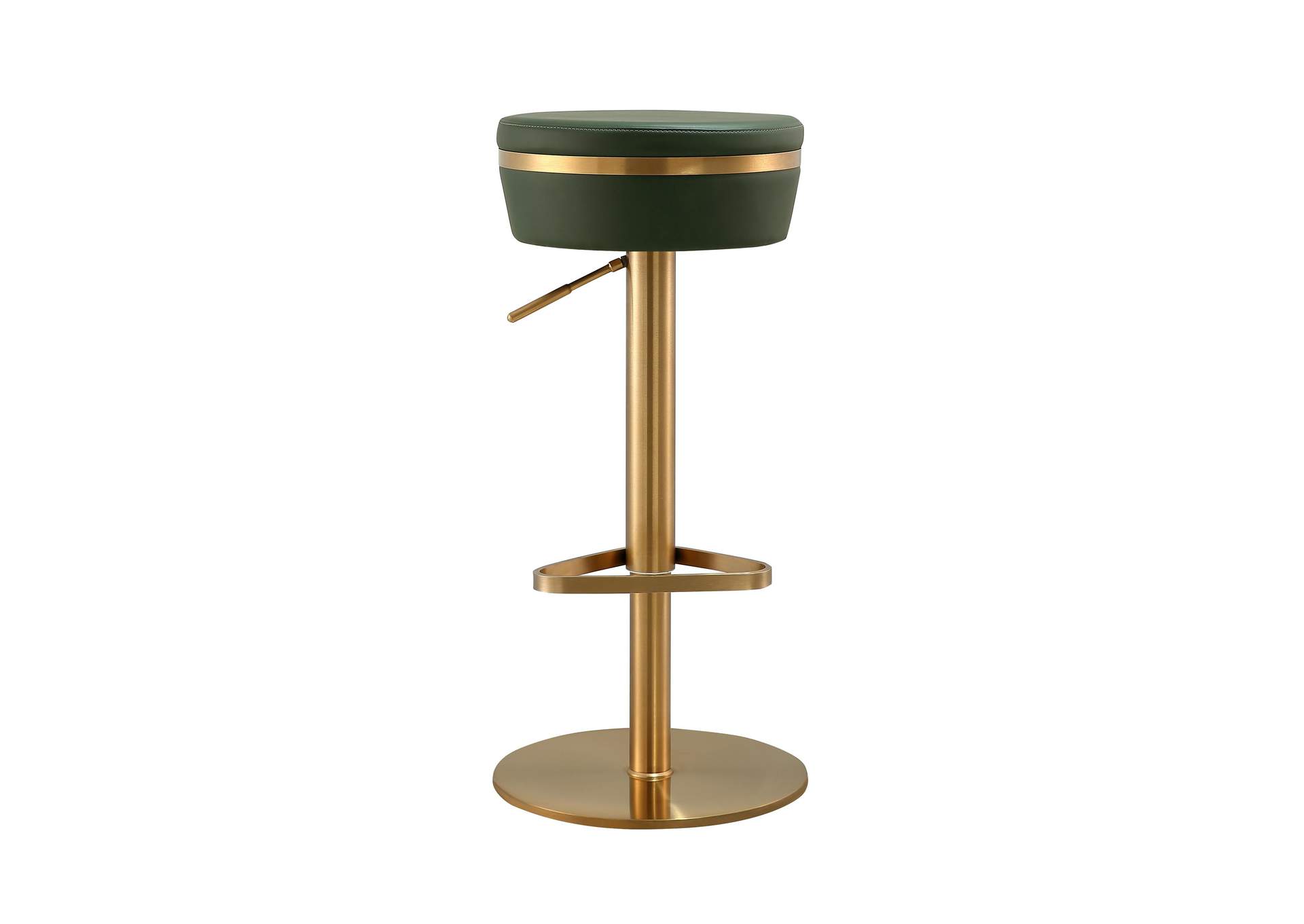 Astro Malachite Green Performance Vegan Leather and Gold Adjustable Stool image 4