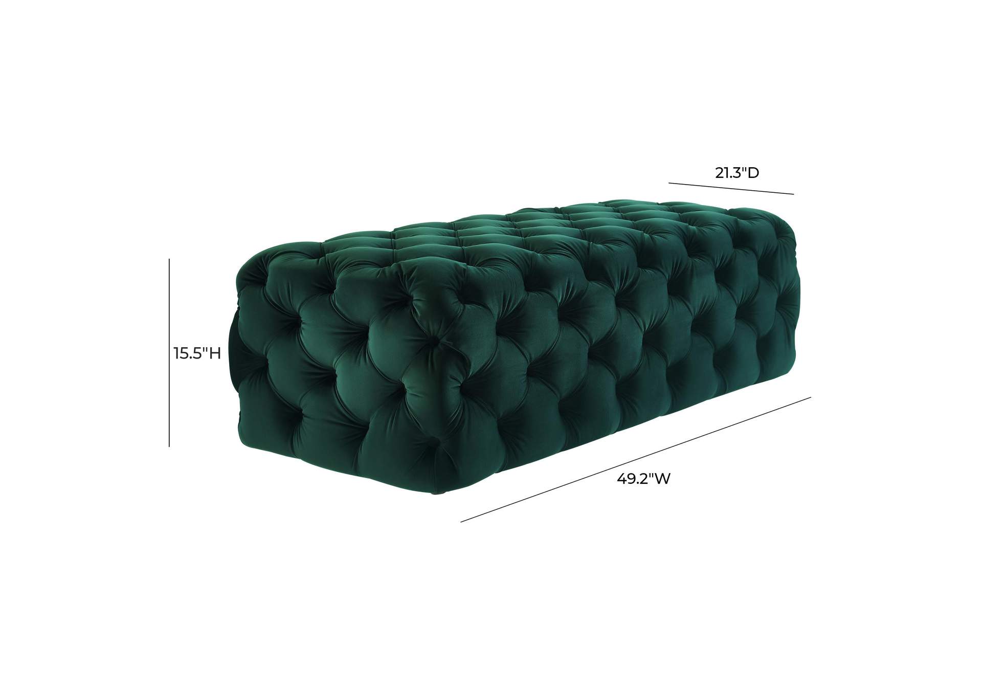 Kaylee Green Velvet Ottoman image 3