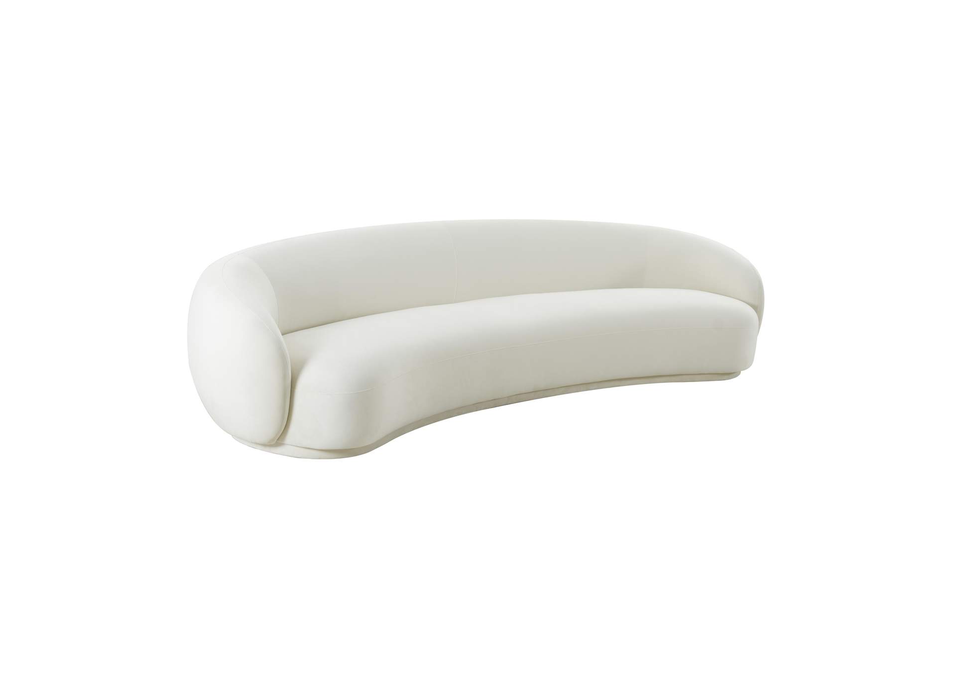 Kendall Cream Velvet 120 Inch Sofa image 1