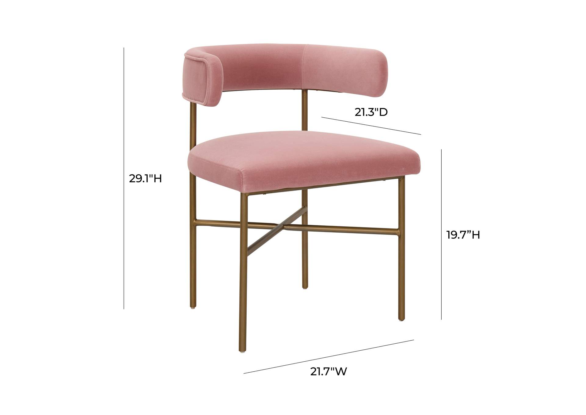 Kim Velvet Chair in Blush image 8