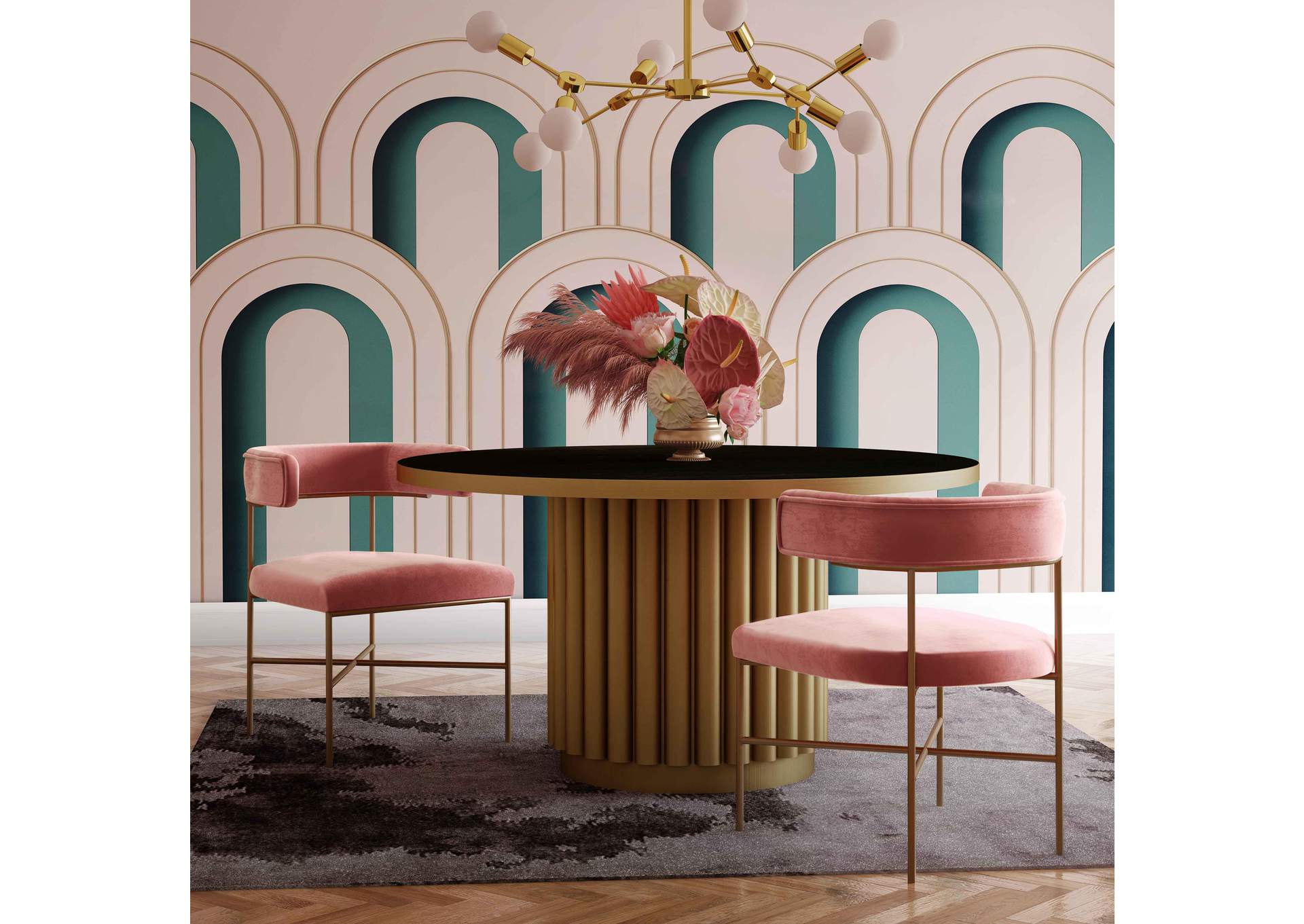 Kim Velvet Chair in Blush image 3