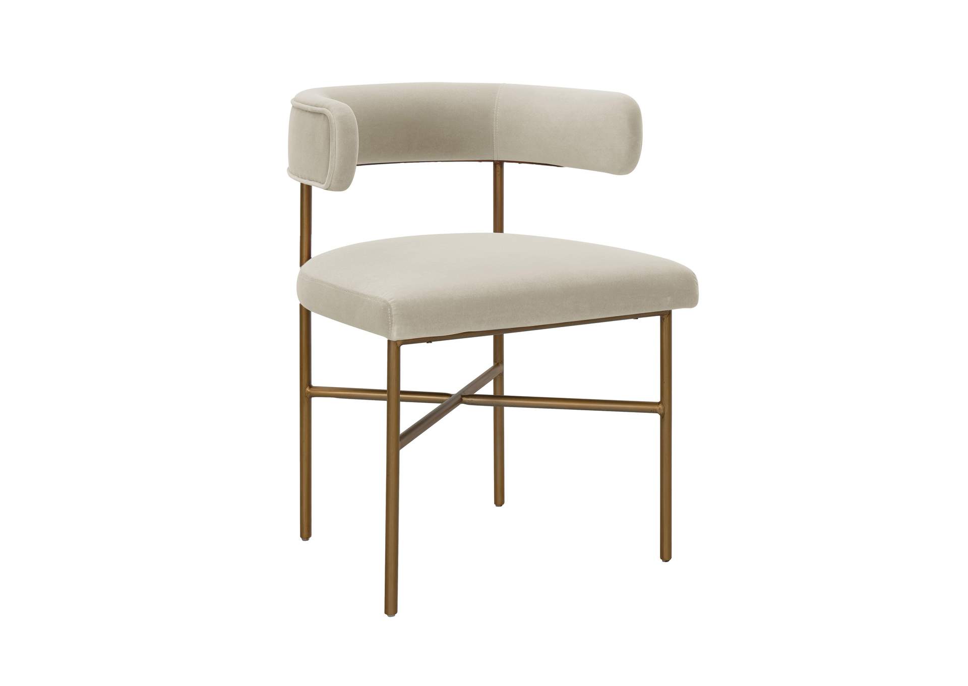 Kim Velvet Chair in Cream image 4