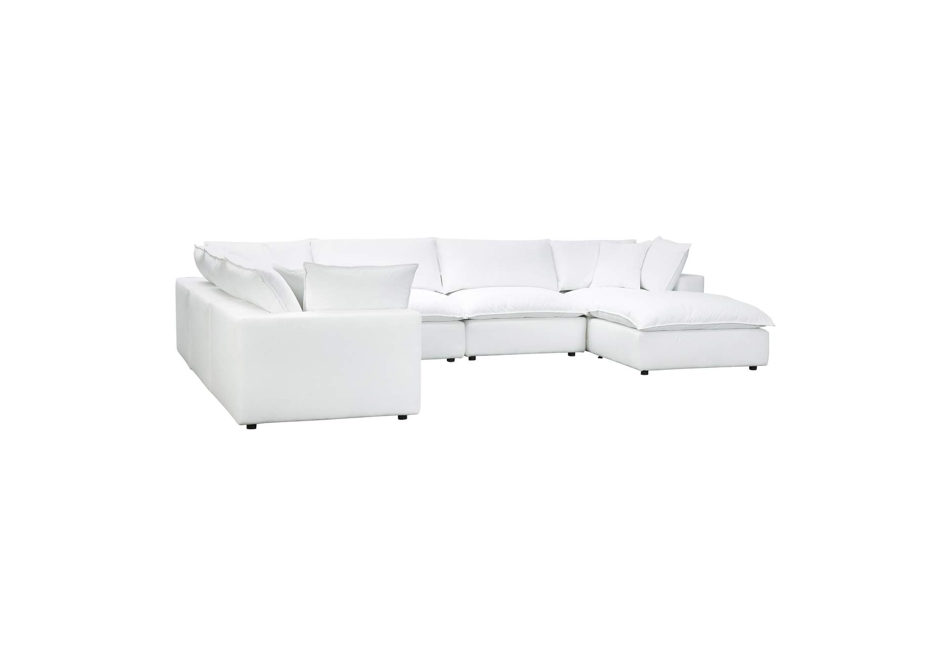 Cali Pearl Performance Fabric Modular Large Chaise Sectional image 4