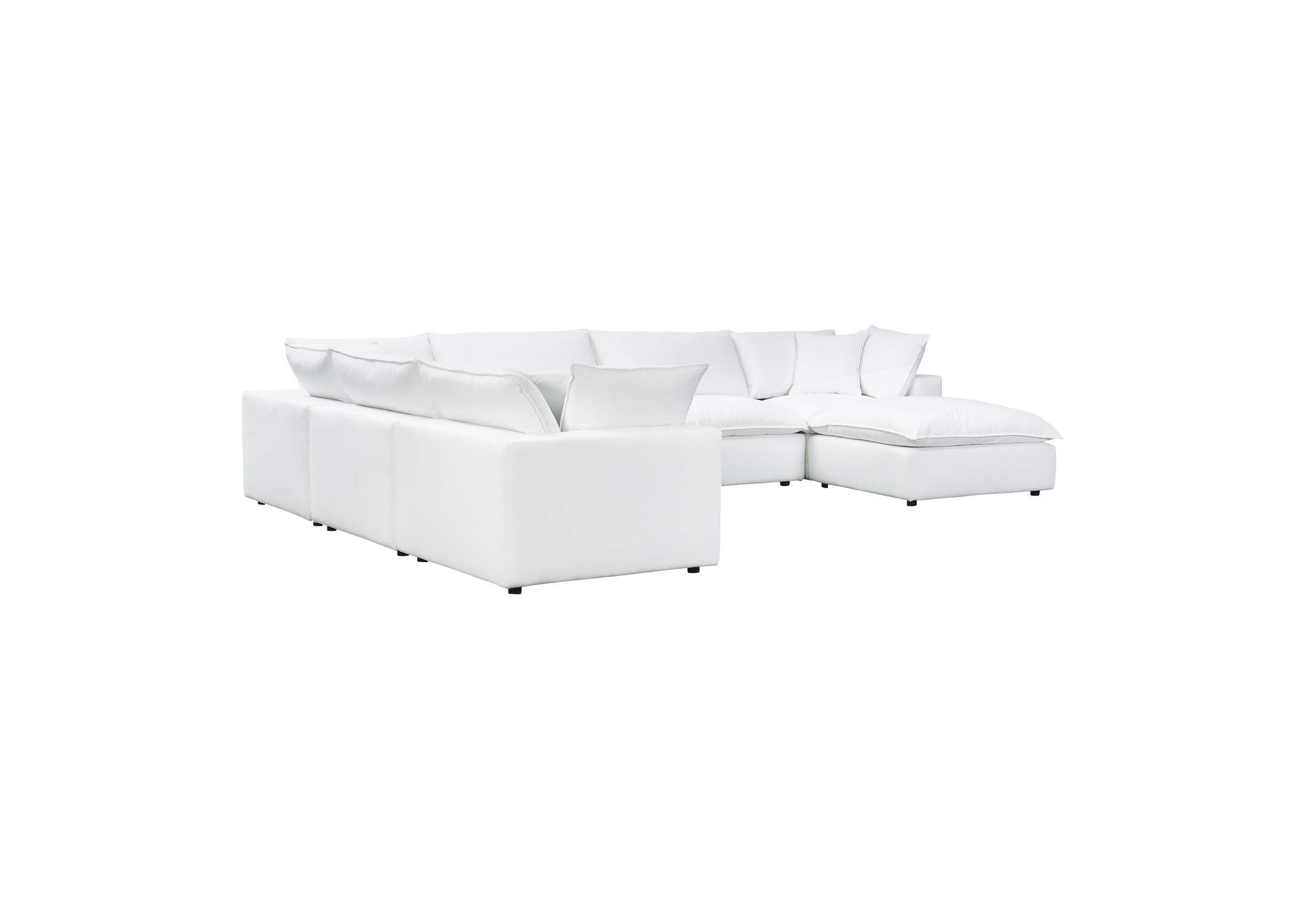 Cali Pearl Performance Fabric Modular Large Chaise Sectional image 5