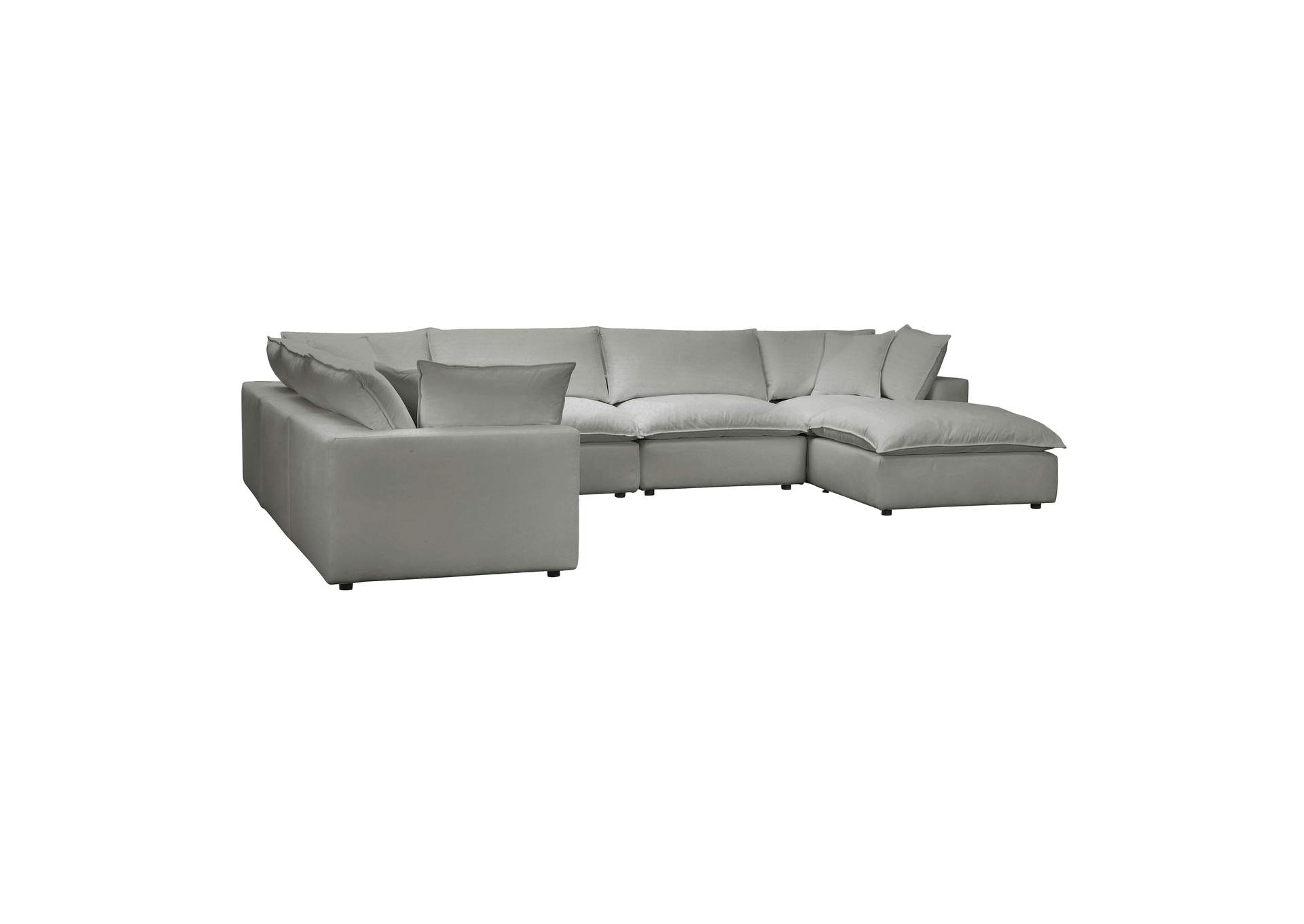 Cali Slate Performance Fabric Modular Large Chaise Sectional image 4