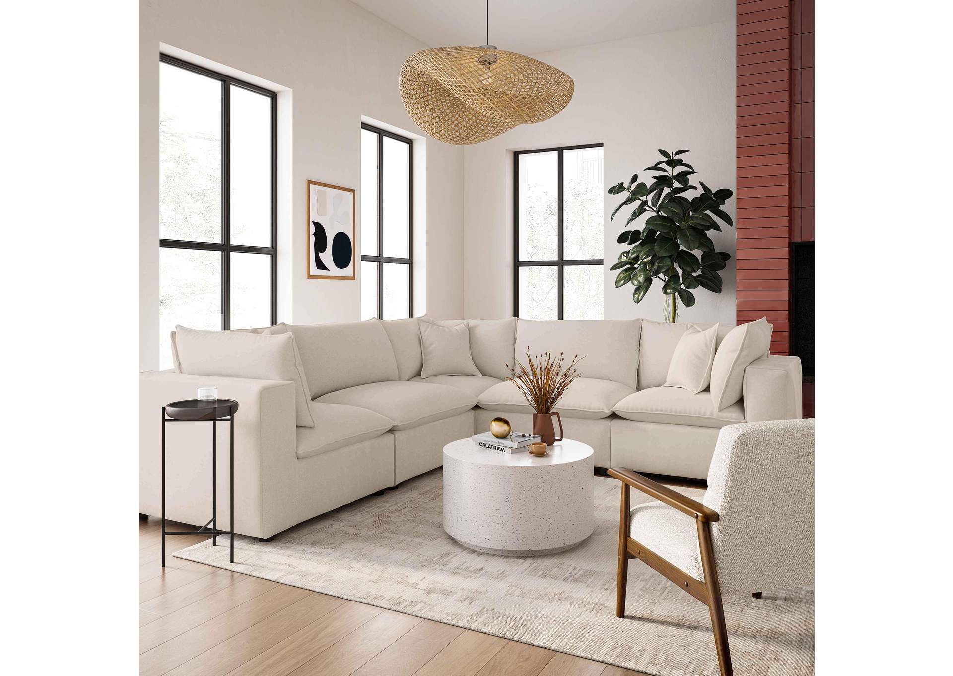Cali Natural Performance Fabric Modular L - Sectional image 3