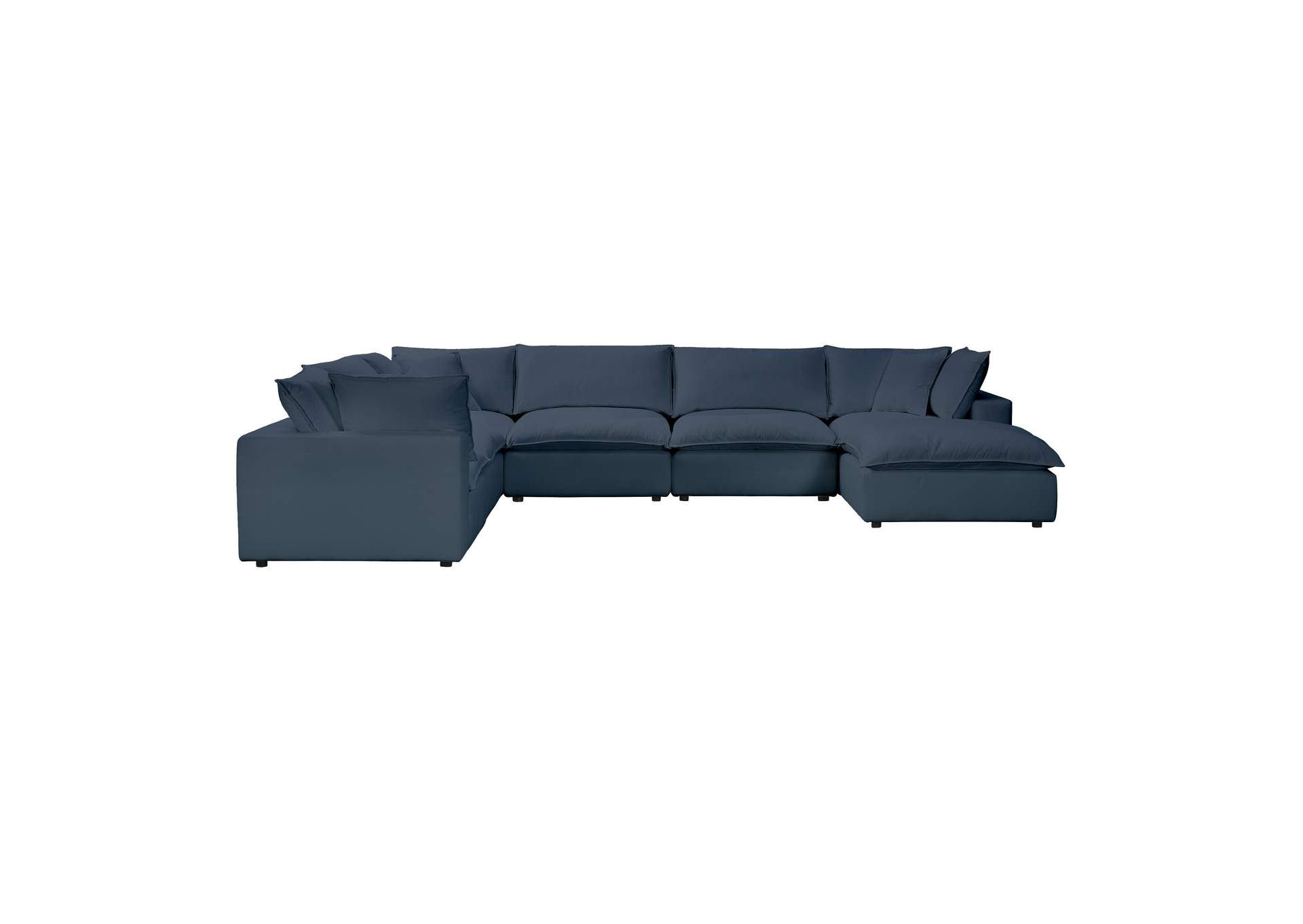 Cali Navy Performance Fabric Modular Large Chaise Sectional image 1