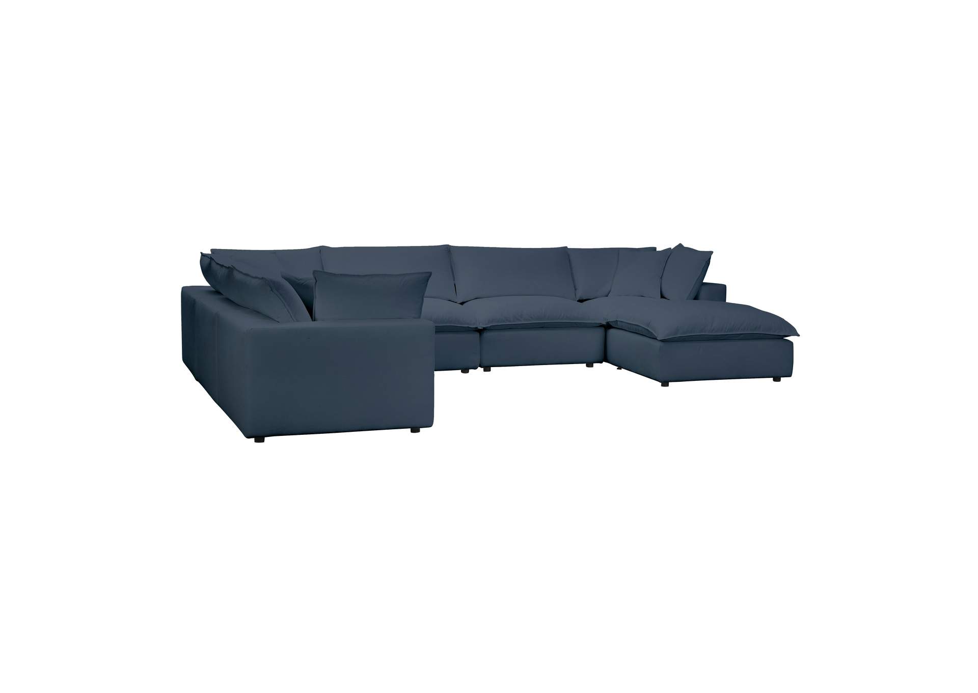 Cali Navy Performance Fabric Modular Large Chaise Sectional image 4