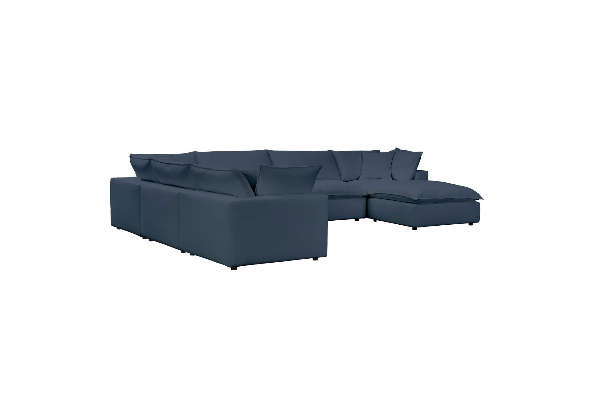 Cali Navy Performance Fabric Modular Large Chaise Sectional image 5