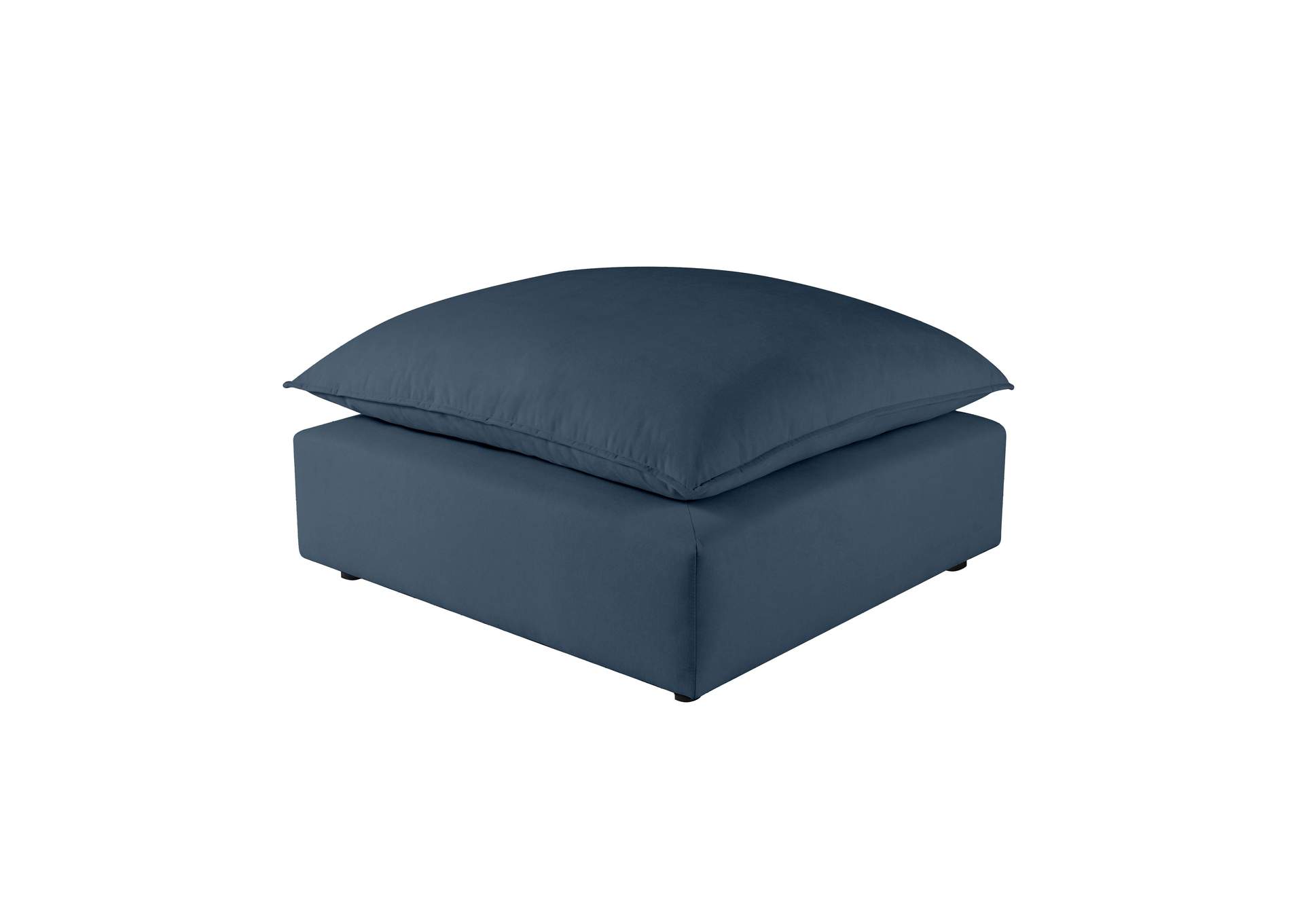 Cali Navy Performance Fabric Ottoman image 1