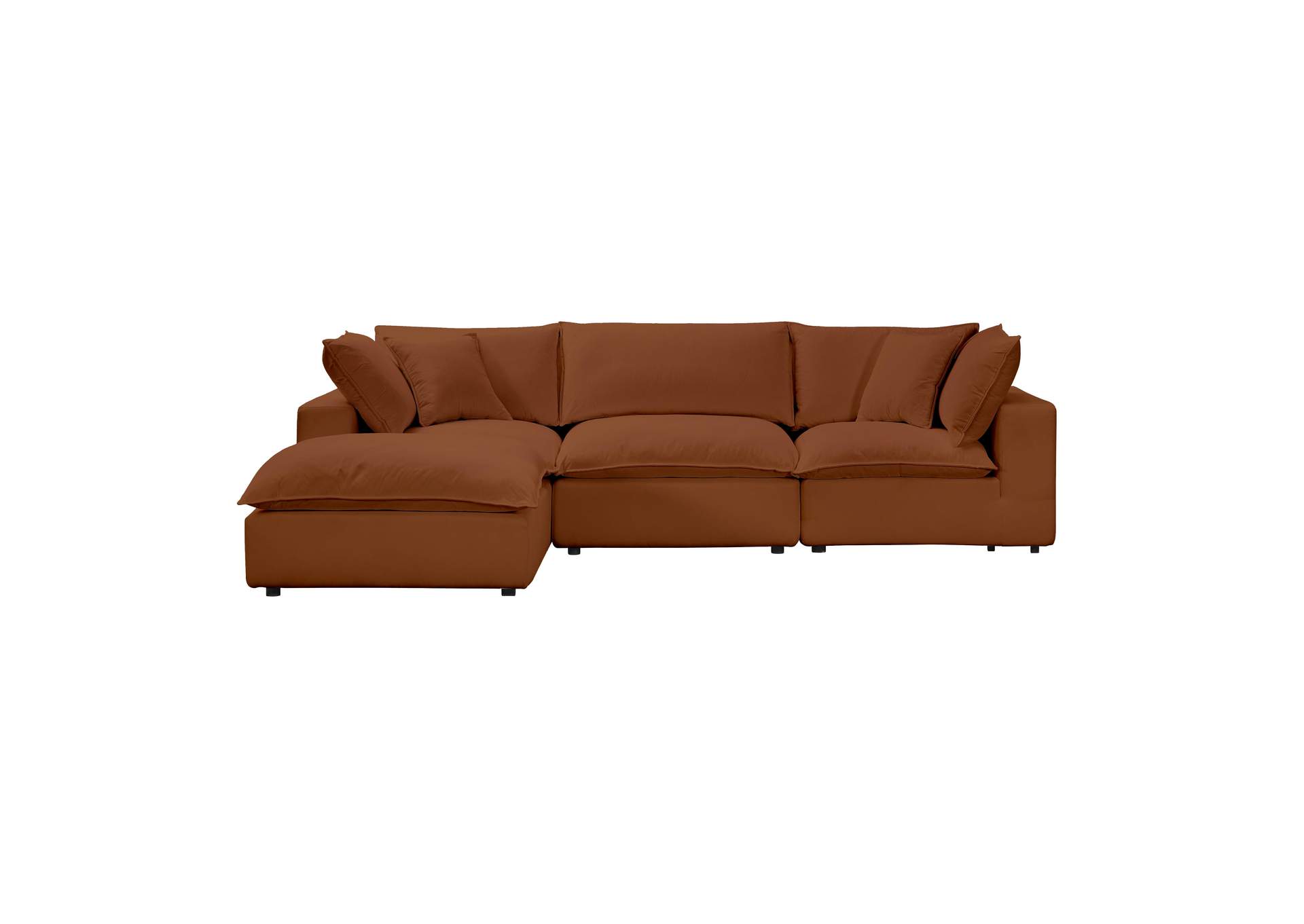 Cali Rust Performance Fabric Modular 4 Piece Sectional image 1