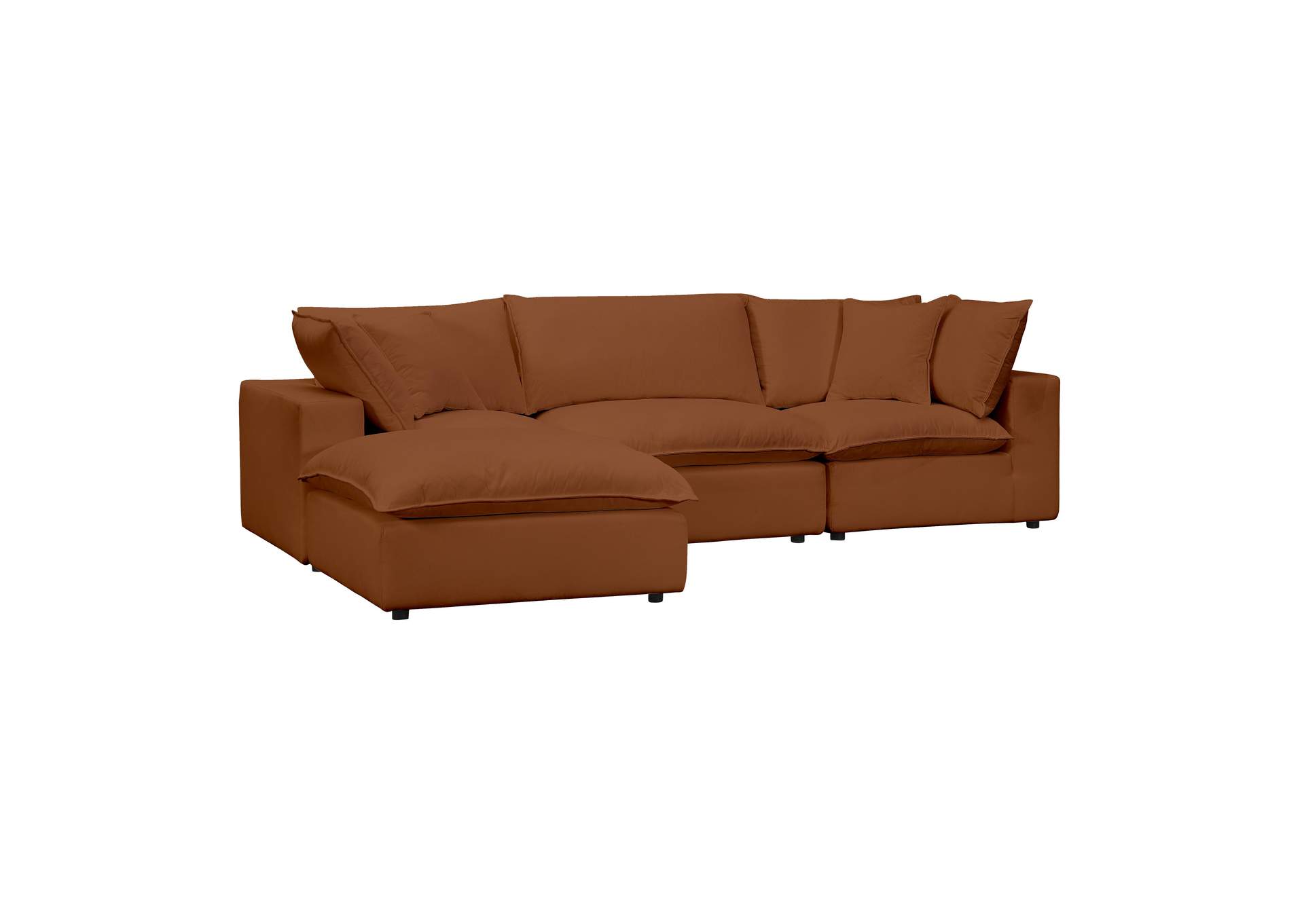 Cali Rust Performance Fabric Modular 4 Piece Sectional image 4