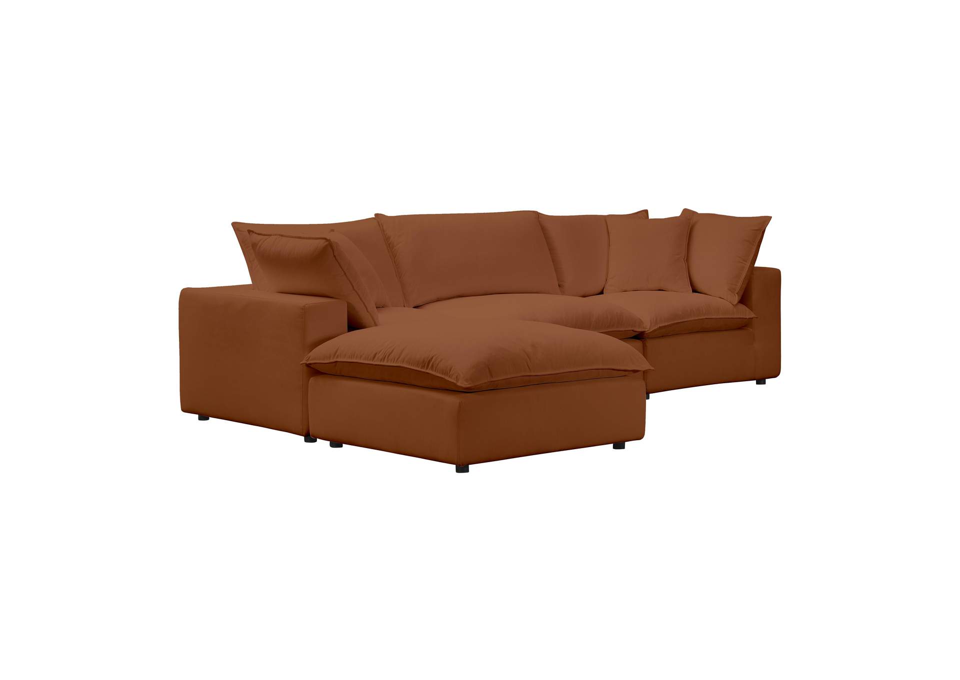 Cali Rust Performance Fabric Modular 4 Piece Sectional image 5