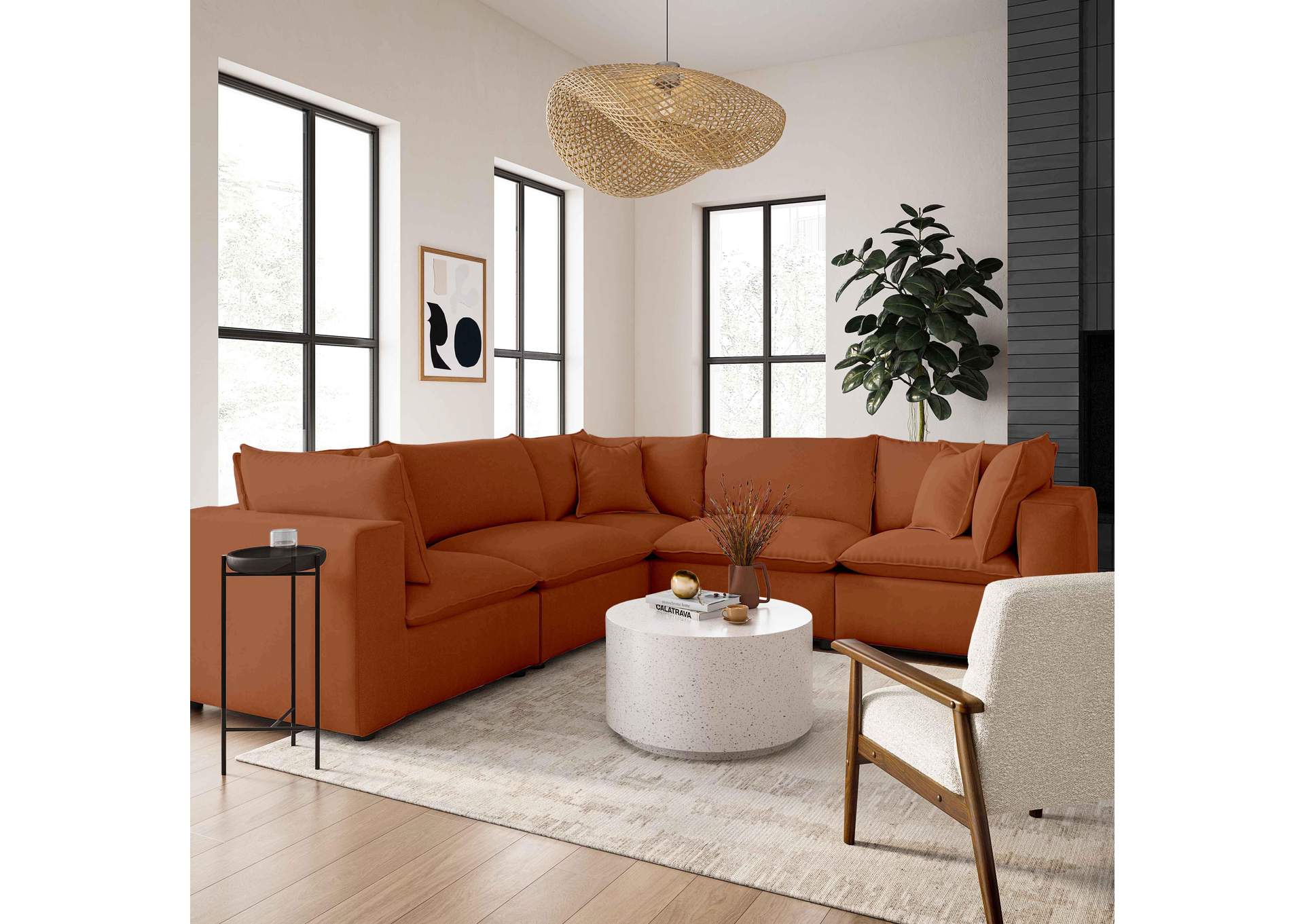 Cali Rust Performance Fabric Modular L - Sectional image 3