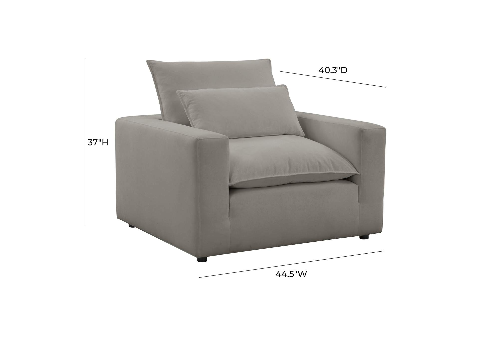 Cali Slate Performance Fabric Arm Chair image 6
