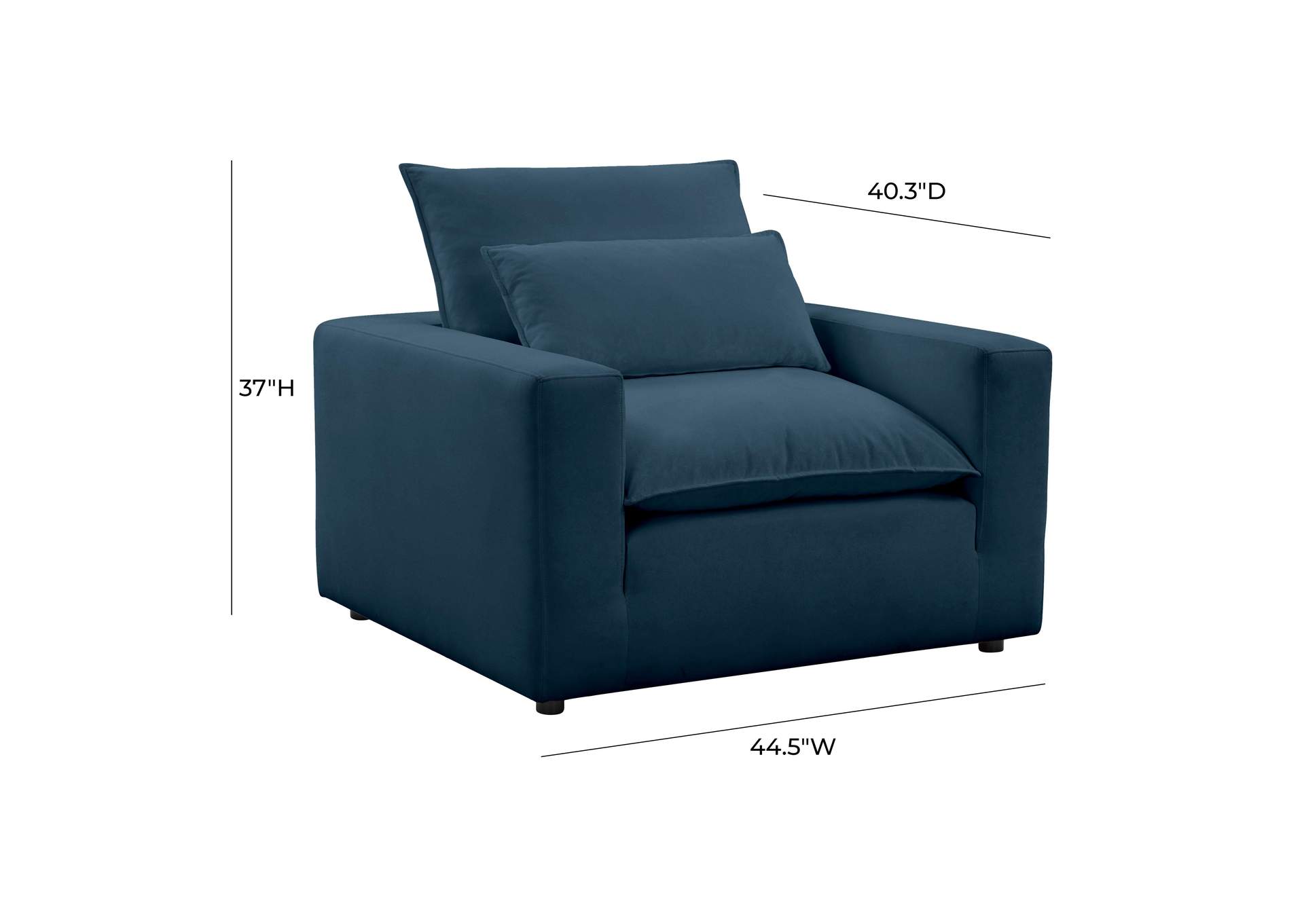 Cali Navy Performance Fabric Arm Chair image 7