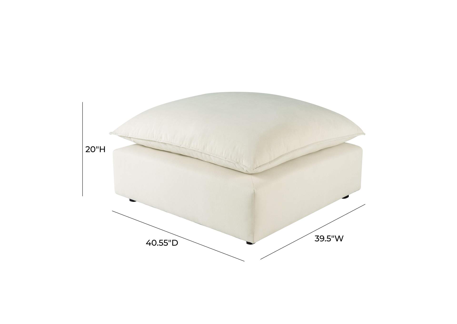 Cali Natural Performance Fabric Ottoman image 5