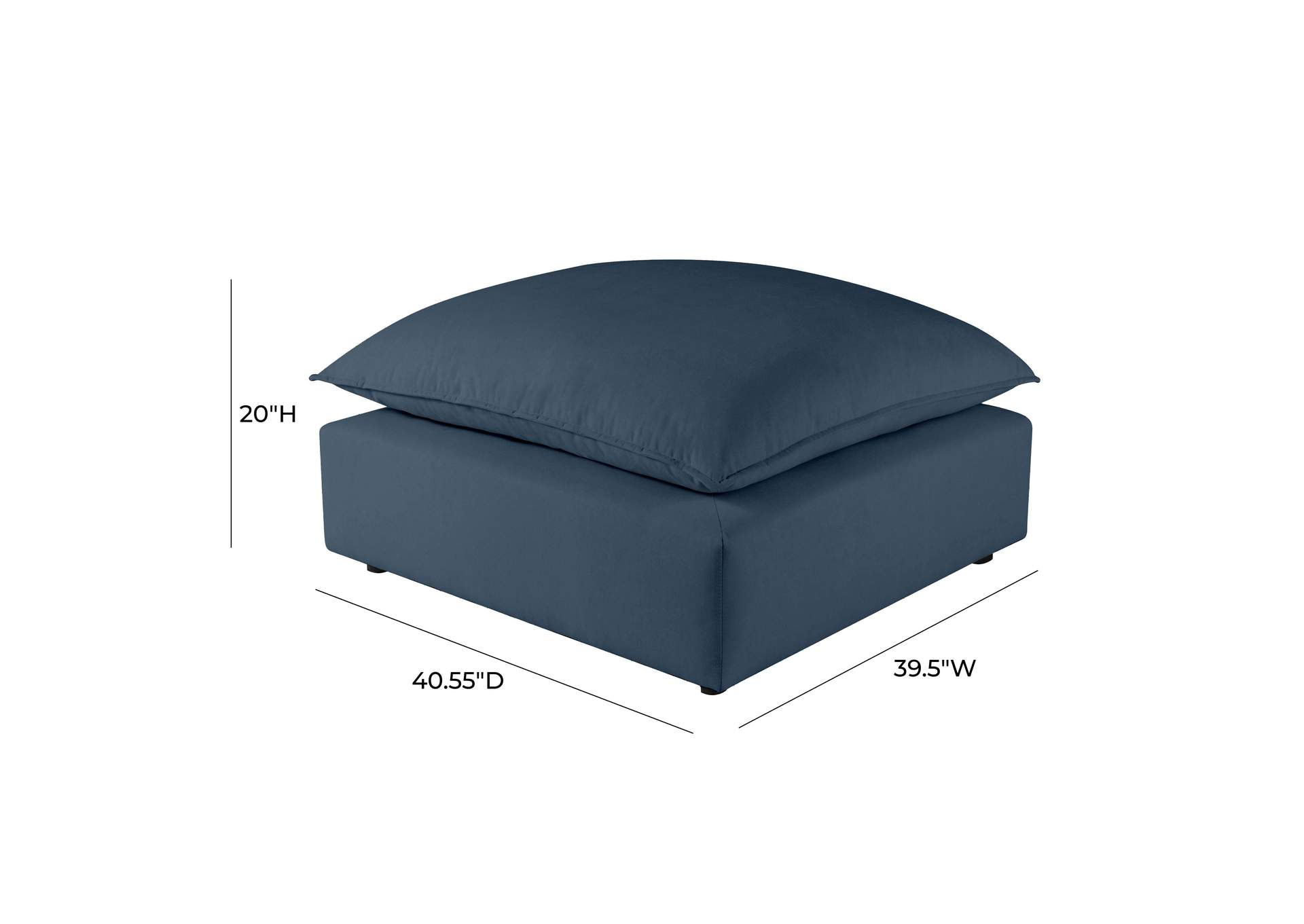 Cali Navy Performance Fabric Ottoman image 5