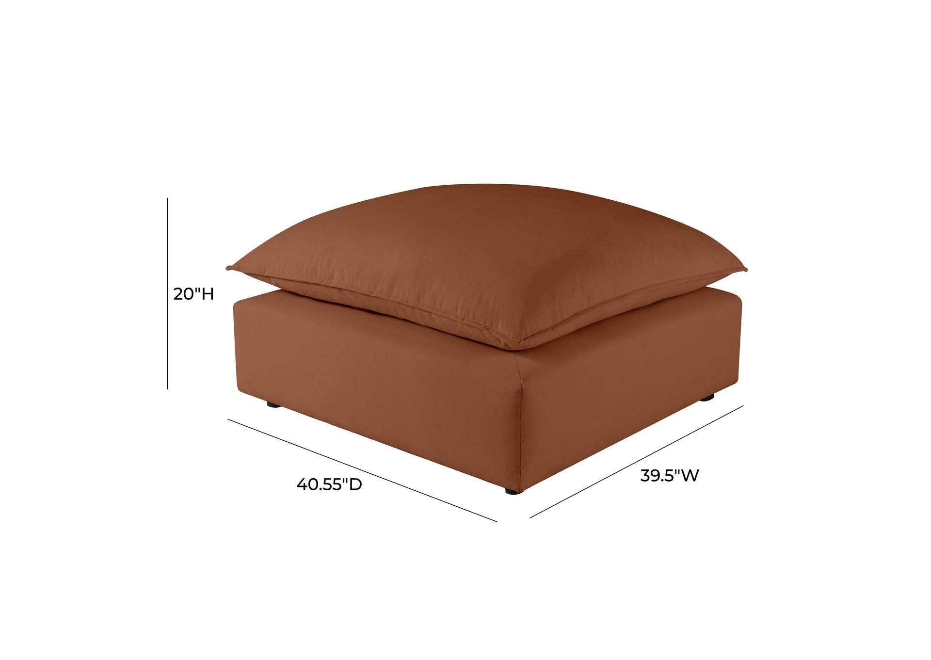 Cali Rust Performance Fabric Ottoman image 5