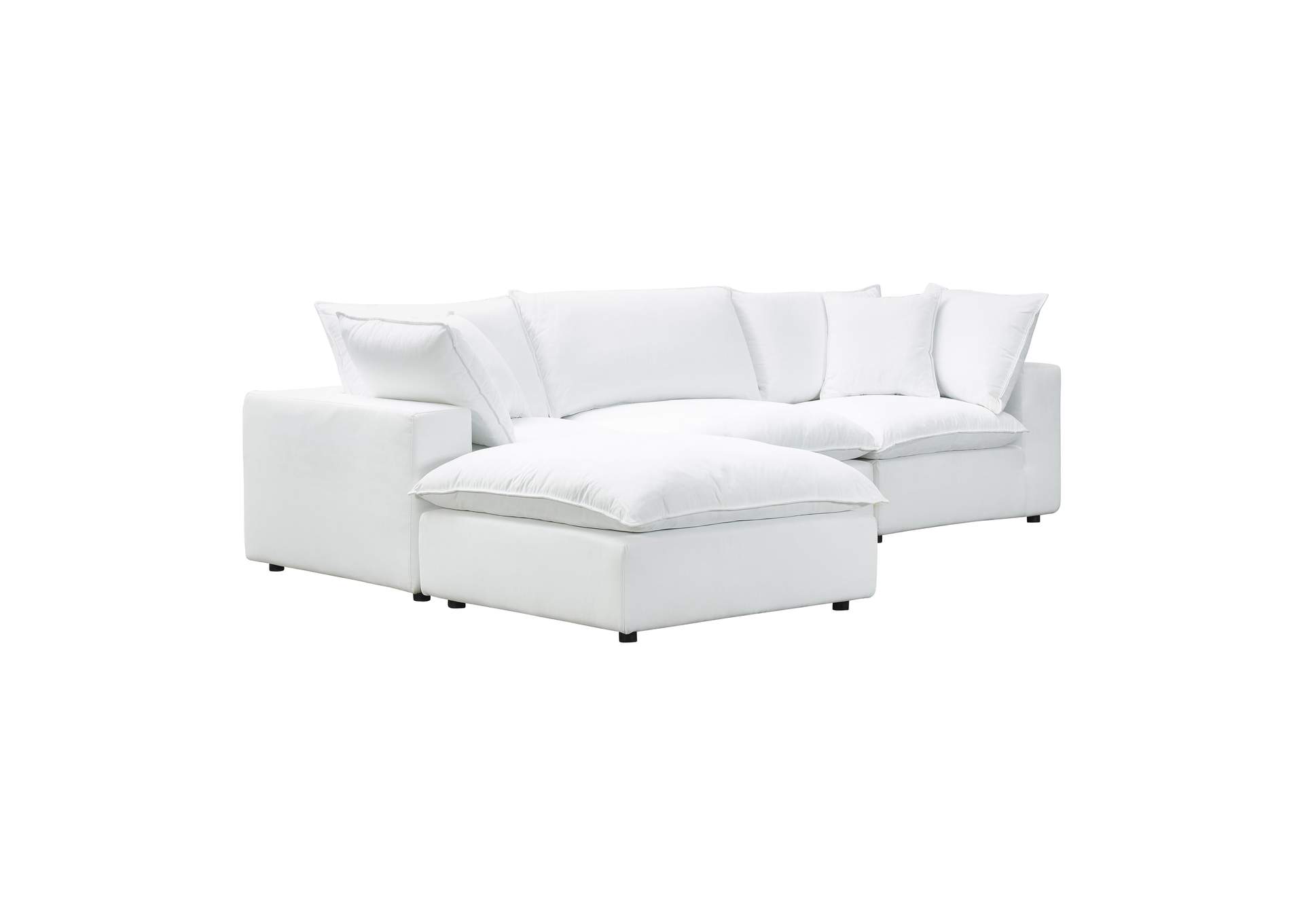 Cali Pearl Performance Fabric Modular 4 Piece Sectional image 5