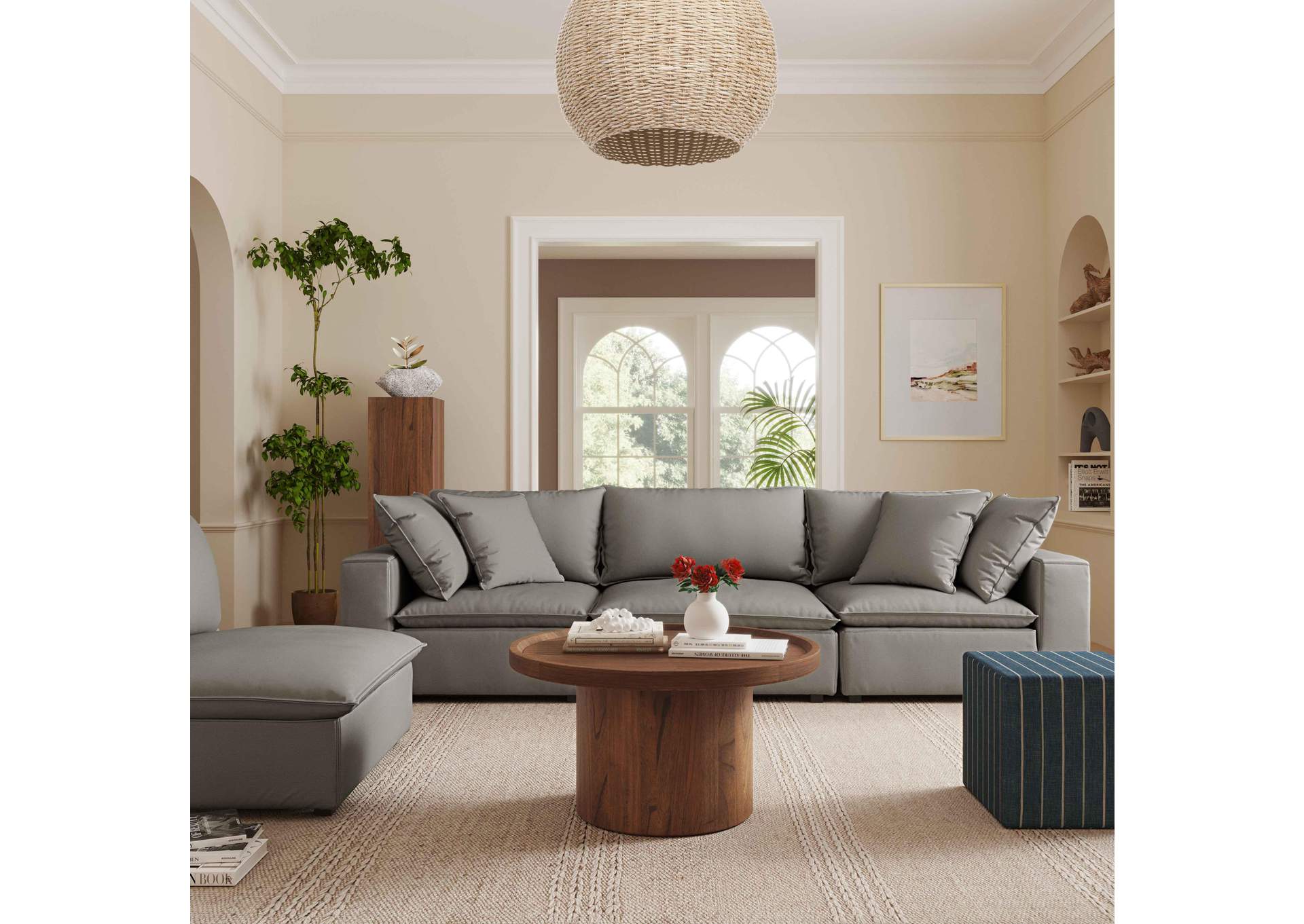 Cali Slate Performance Fabric Modular Sofa image 3