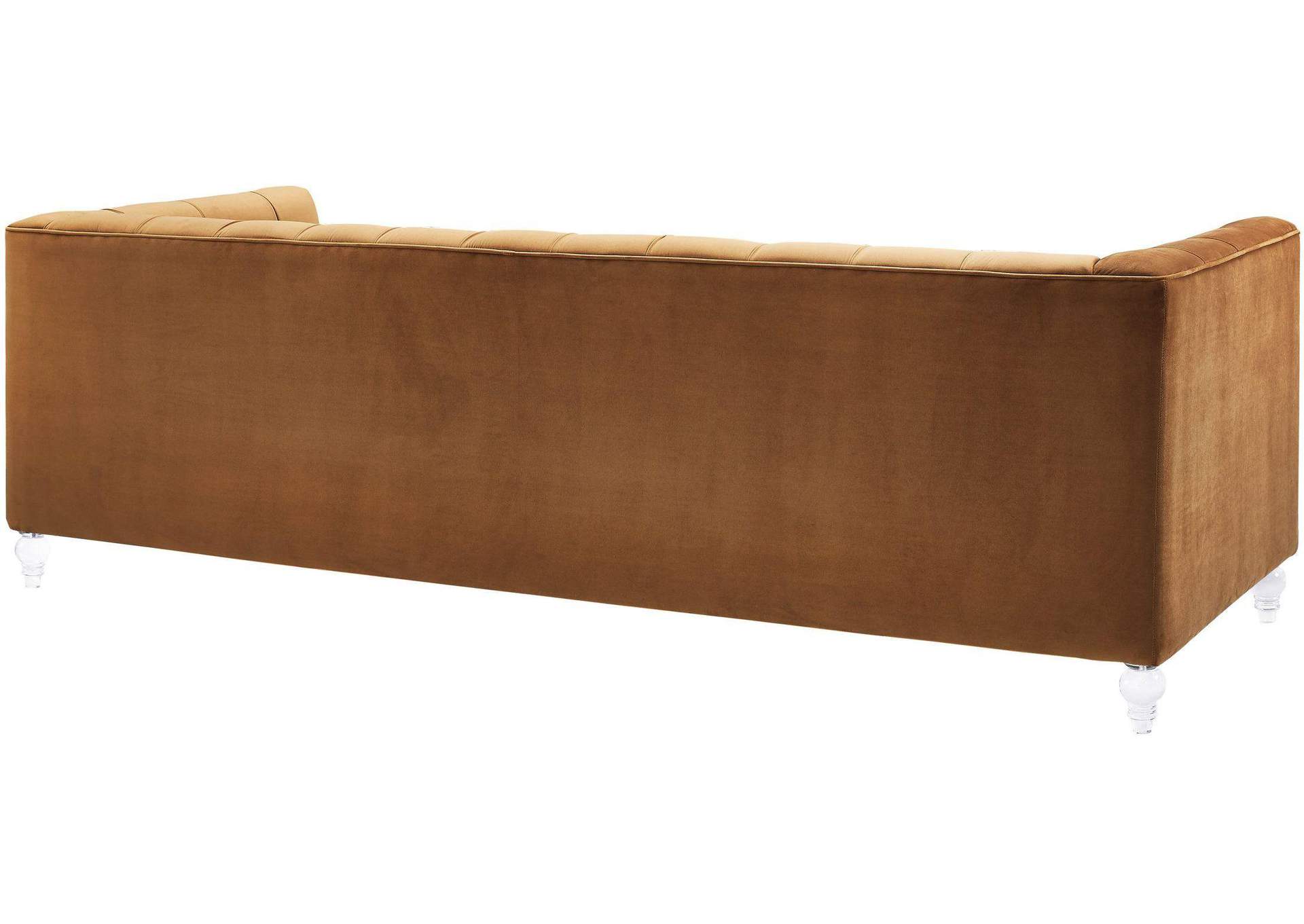 Bea Cognac Velvet Sofa image 5