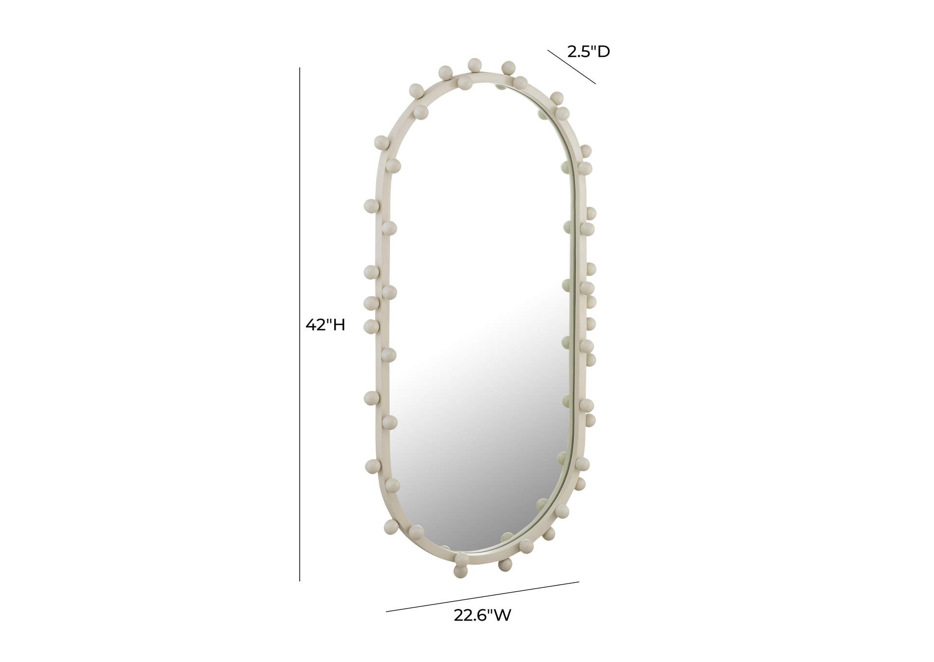 Bubbles Ivory Large Oval Wall Mirror image 5