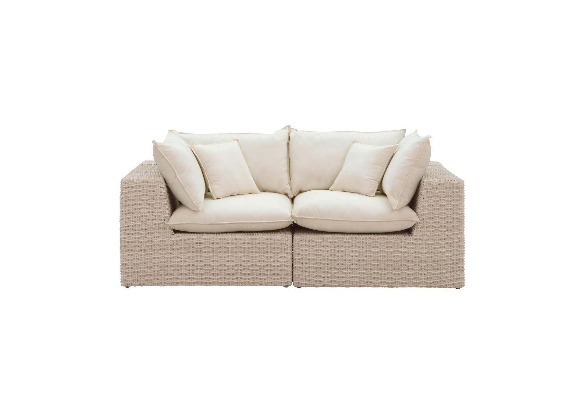 Cali Natural Wicker Outdoor Modular Loveseat image 4